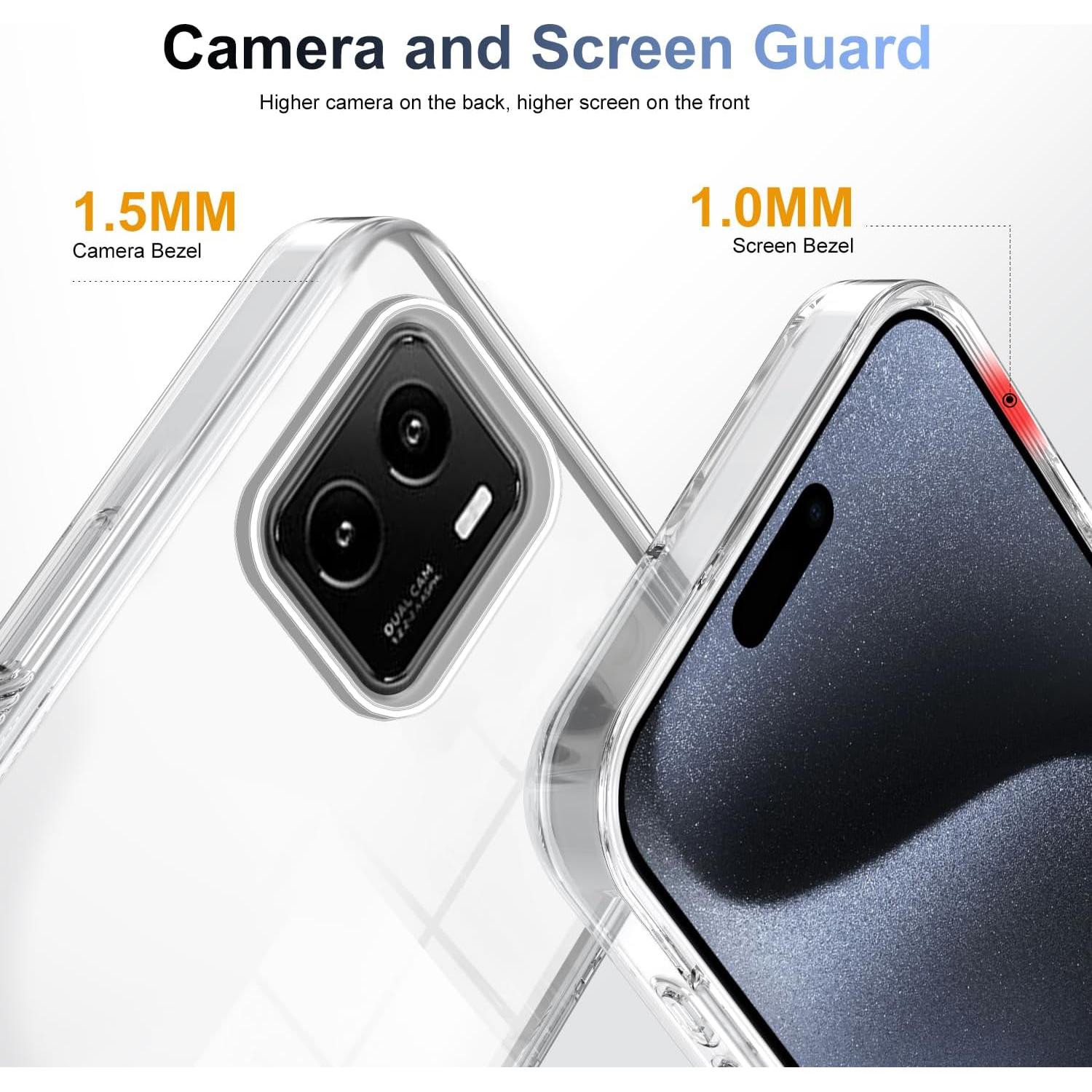 Funda Protectora Dura Acrílica Blanca Kukoufey para Vivo Y15s 2021