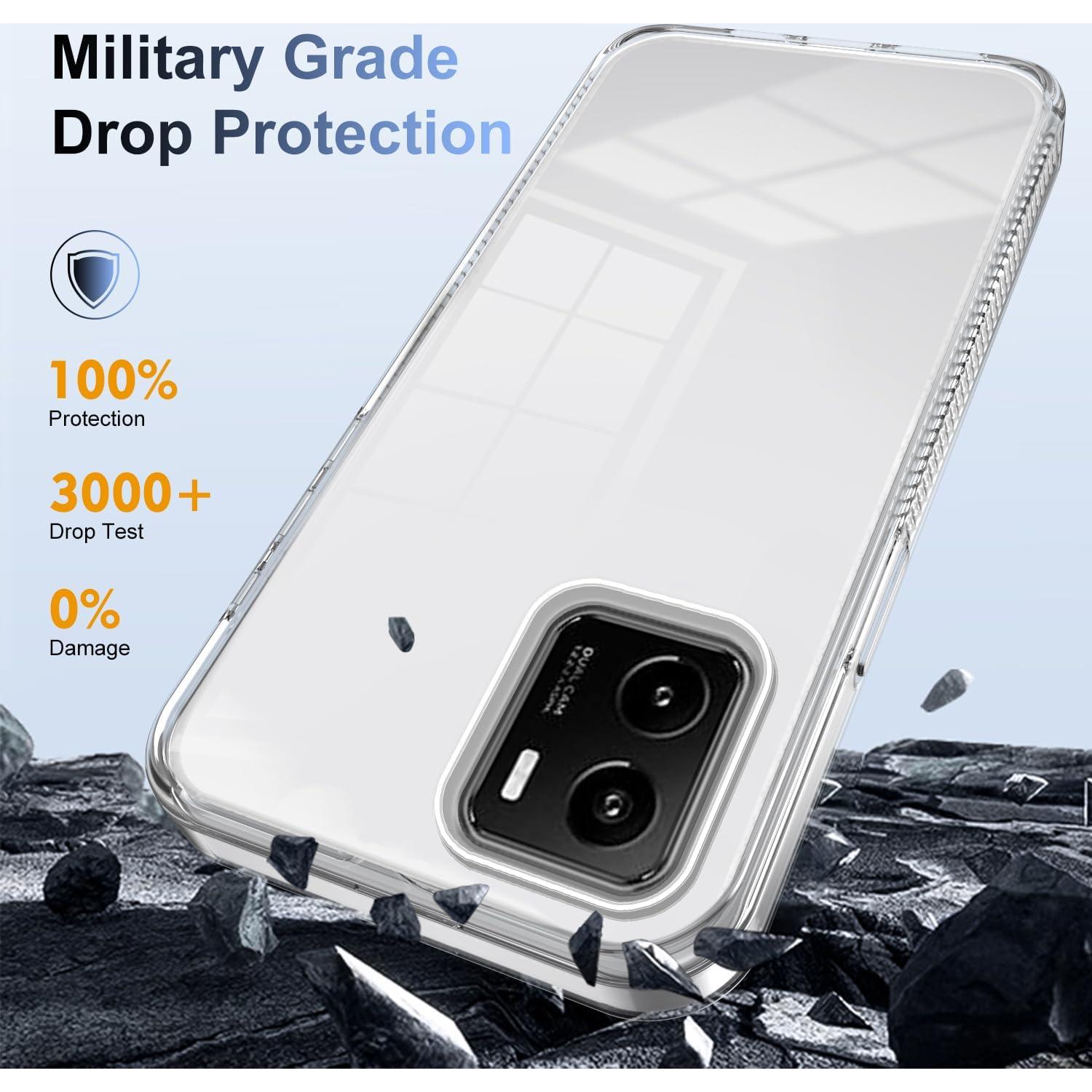 Funda Protectora Dura Acrílica Blanca Kukoufey para Vivo Y15s 2021