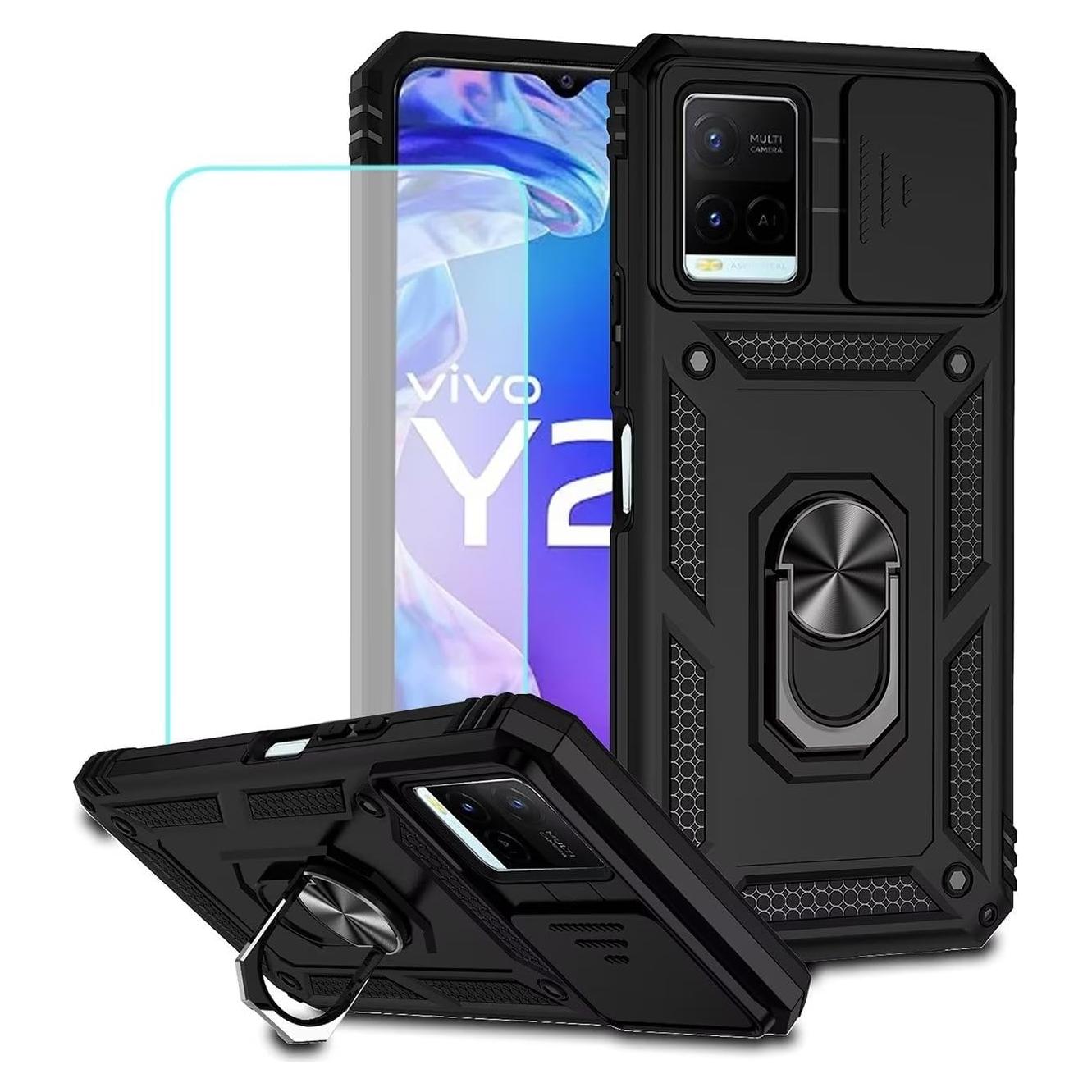 Funda para Vivo Y21 y Y33S con Protector de Pantalla y Soporte