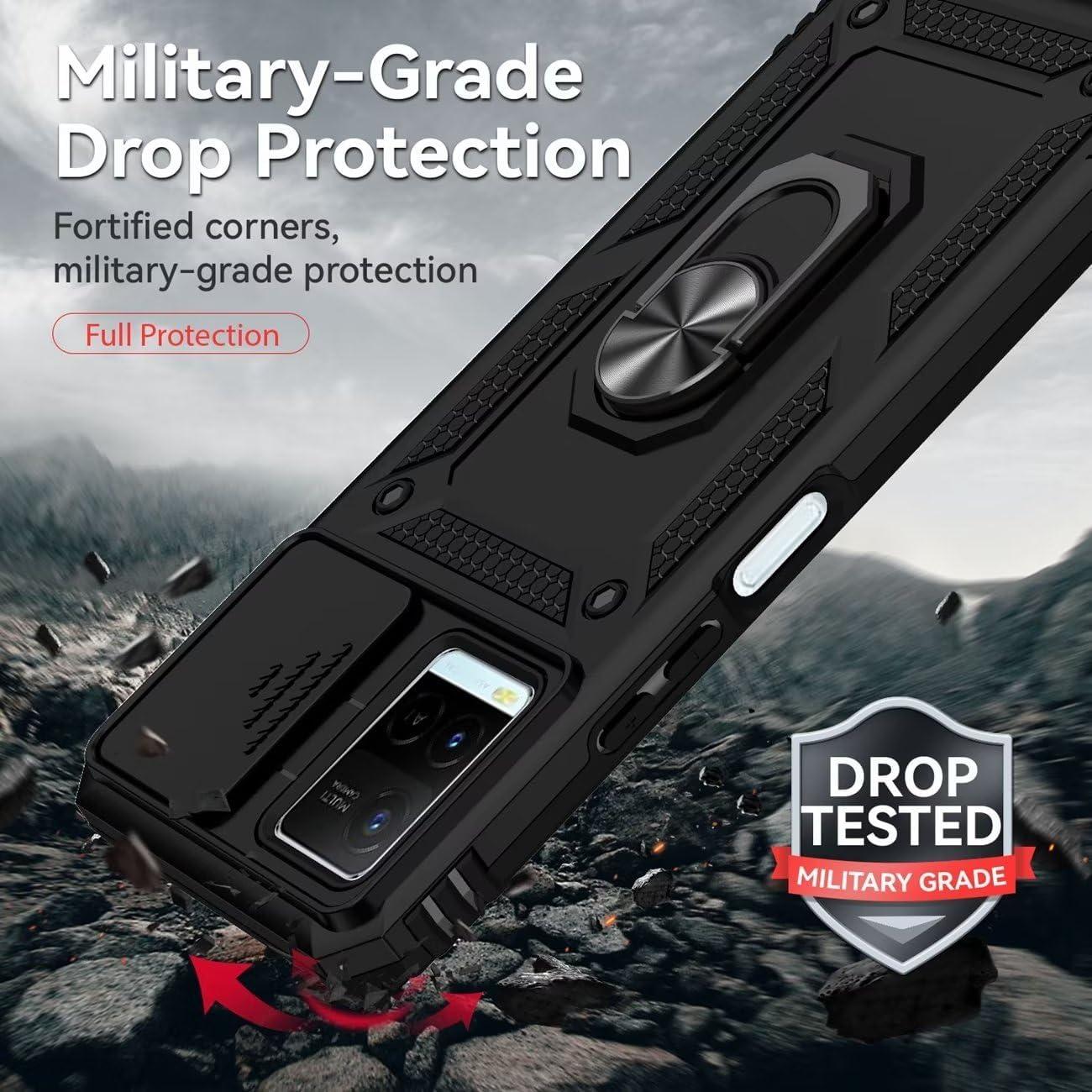 Funda para Vivo Y21 y Y33S con Protector de Pantalla y Soporte