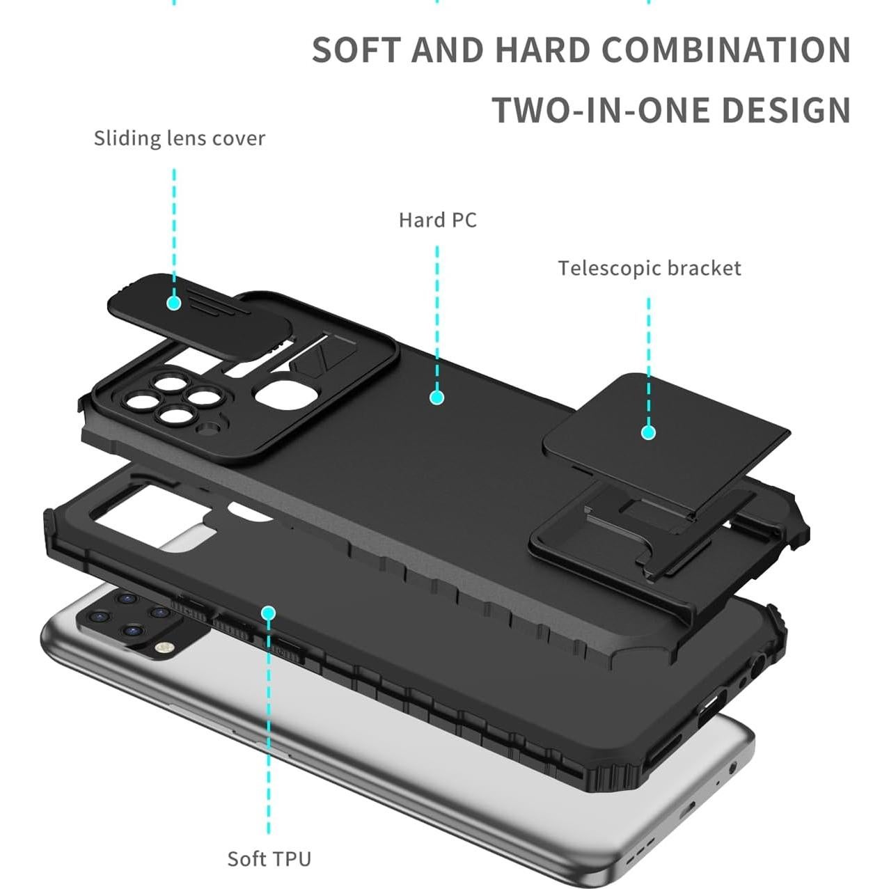 Funda Protectora para Vivo Y20 con Soporte y Protector de Pantalla