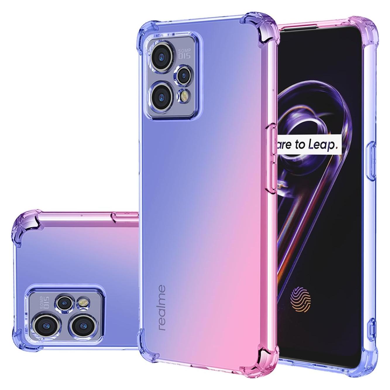 Funda Bumper TPU Gufuwo para Realme 9 Pro+ 5G Azul/Rosa