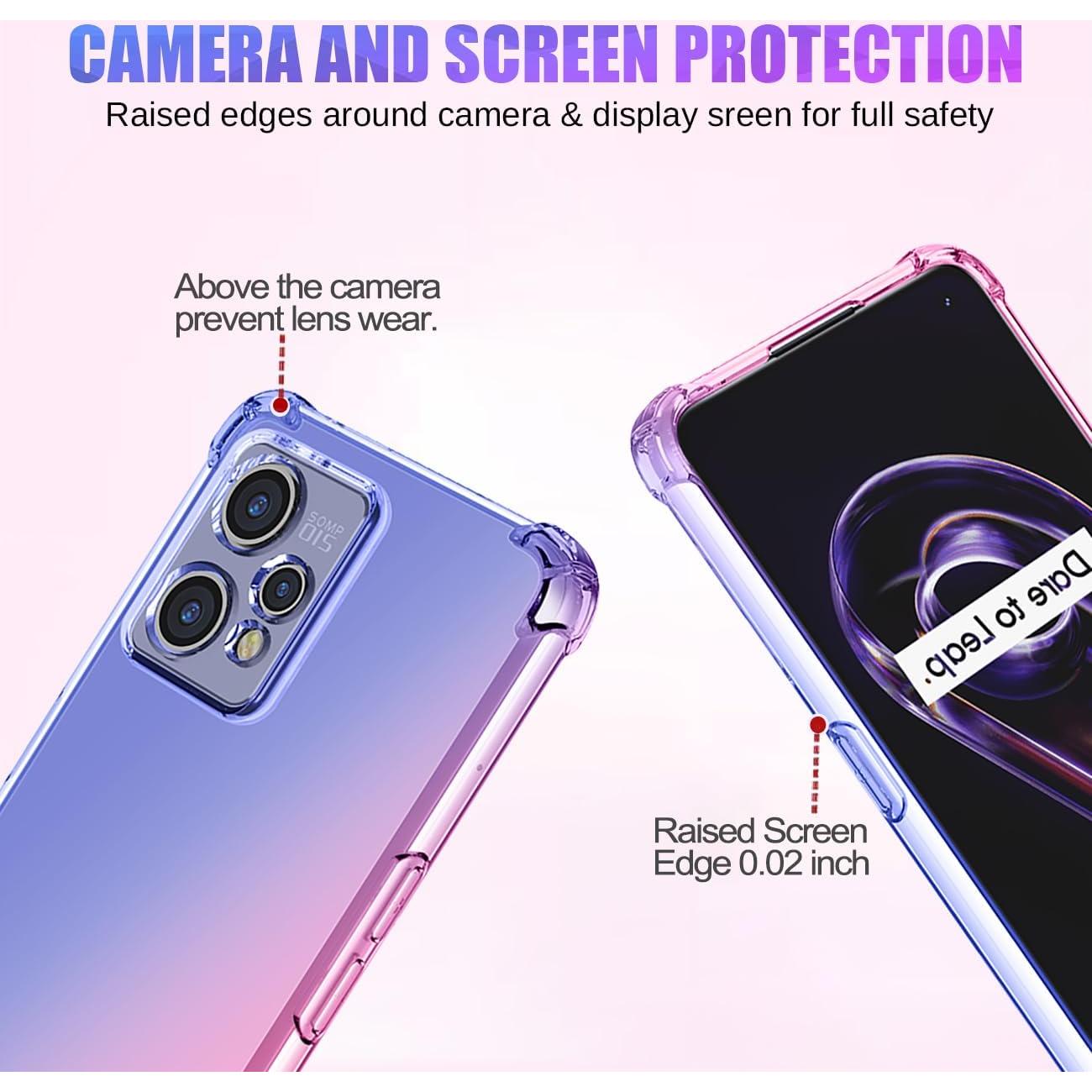 Funda Bumper TPU Gufuwo para Realme 9 Pro+ 5G Azul/Rosa