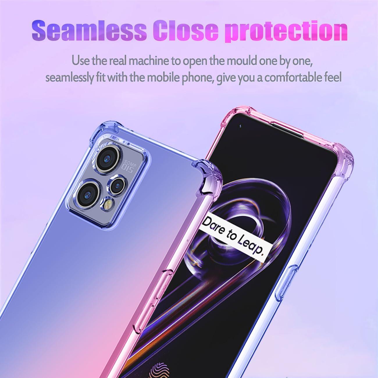 Funda Bumper TPU Gufuwo para Realme 9 Pro+ 5G Azul/Rosa