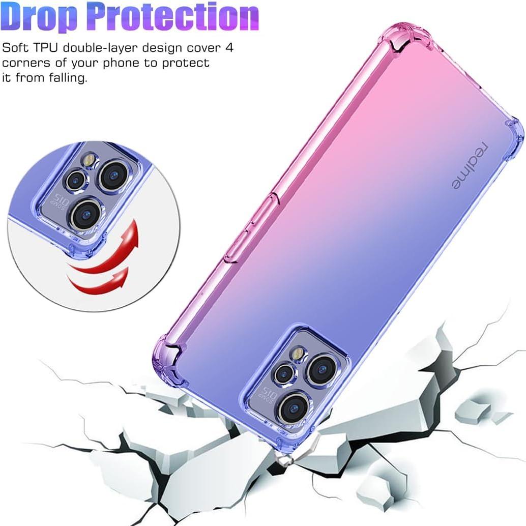 Funda Bumper TPU Gufuwo para Realme 9 Pro+ 5G Azul/Rosa