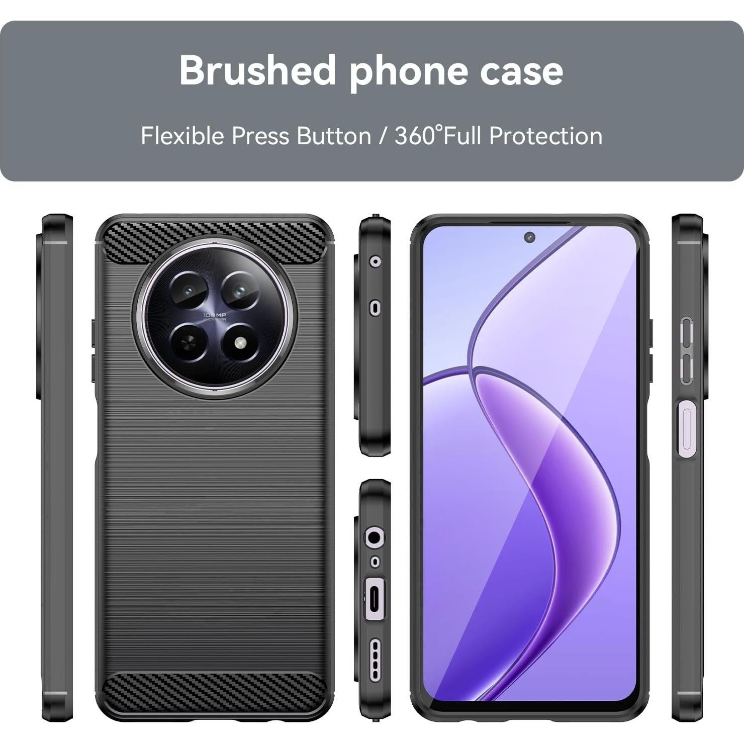 Funda TPU Fibra de Carbono para Realme 12 4G Negra