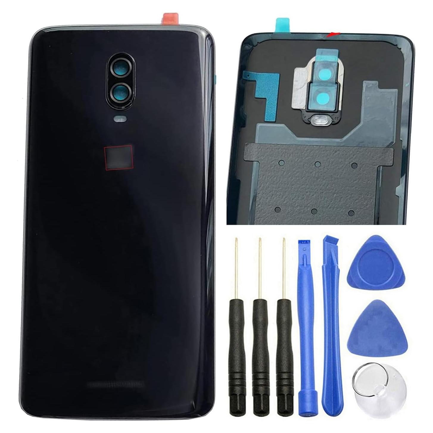 Tapa de Cristal Trasero Negro Espejo Ubrokeifixit para OnePlus 6T