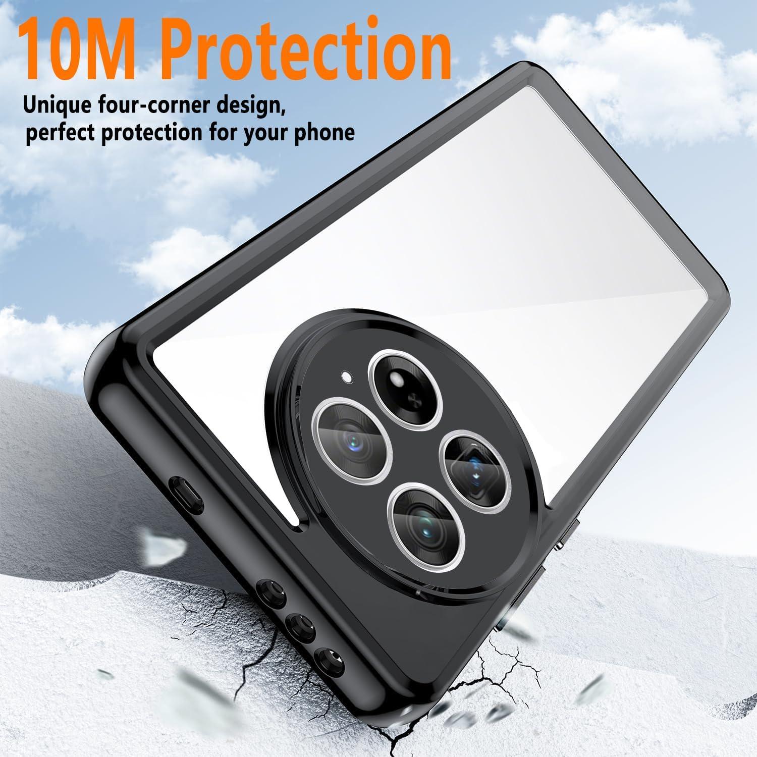 Case for OnePlus 13 5G(2024),[Hard PC Back+ Soft TPU Bumper] Slim Fit Shockproof Protective Cover Silicone Phone Case for OnePlus 13, Clear Black