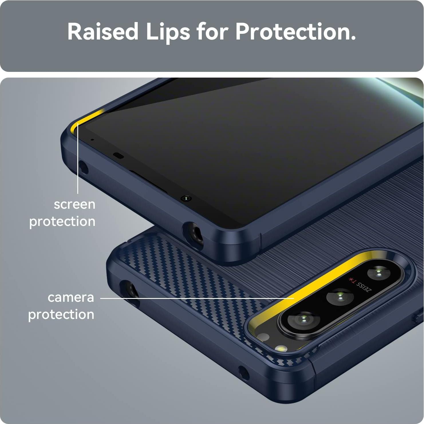 Funda TPU Sony Xperia 5 IV Azul, Resistente a Golpes y Antideslizante