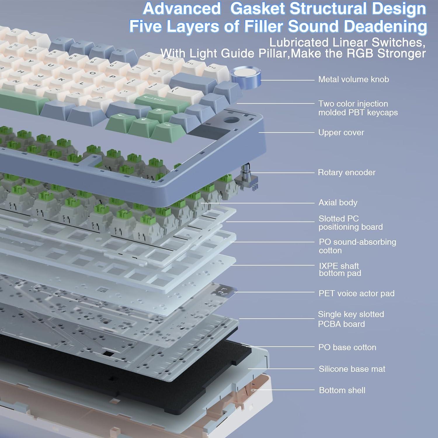 Teclado Mecánico AULA F75 Inalámbrico 75% RGB Personalizado