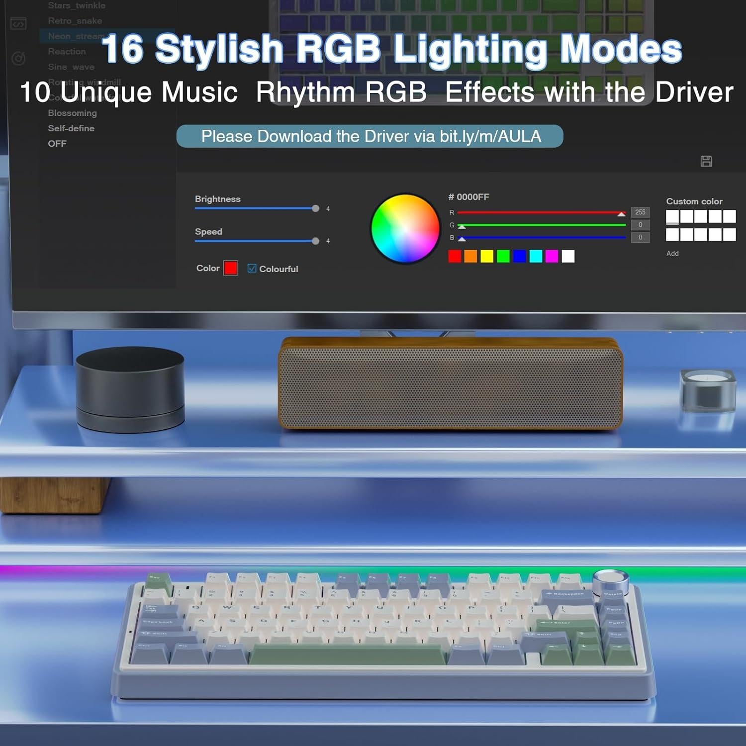 Teclado Mecánico AULA F75 Inalámbrico 75% RGB Personalizado