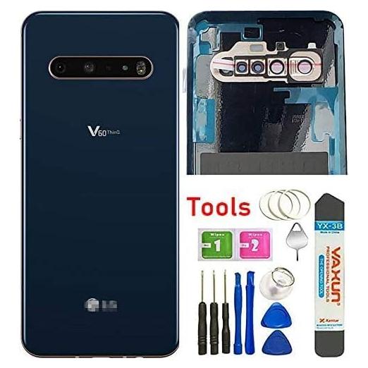 Cubierta de puerta trasera LG V60 ThinQ V600 5G Azul + Herramientas