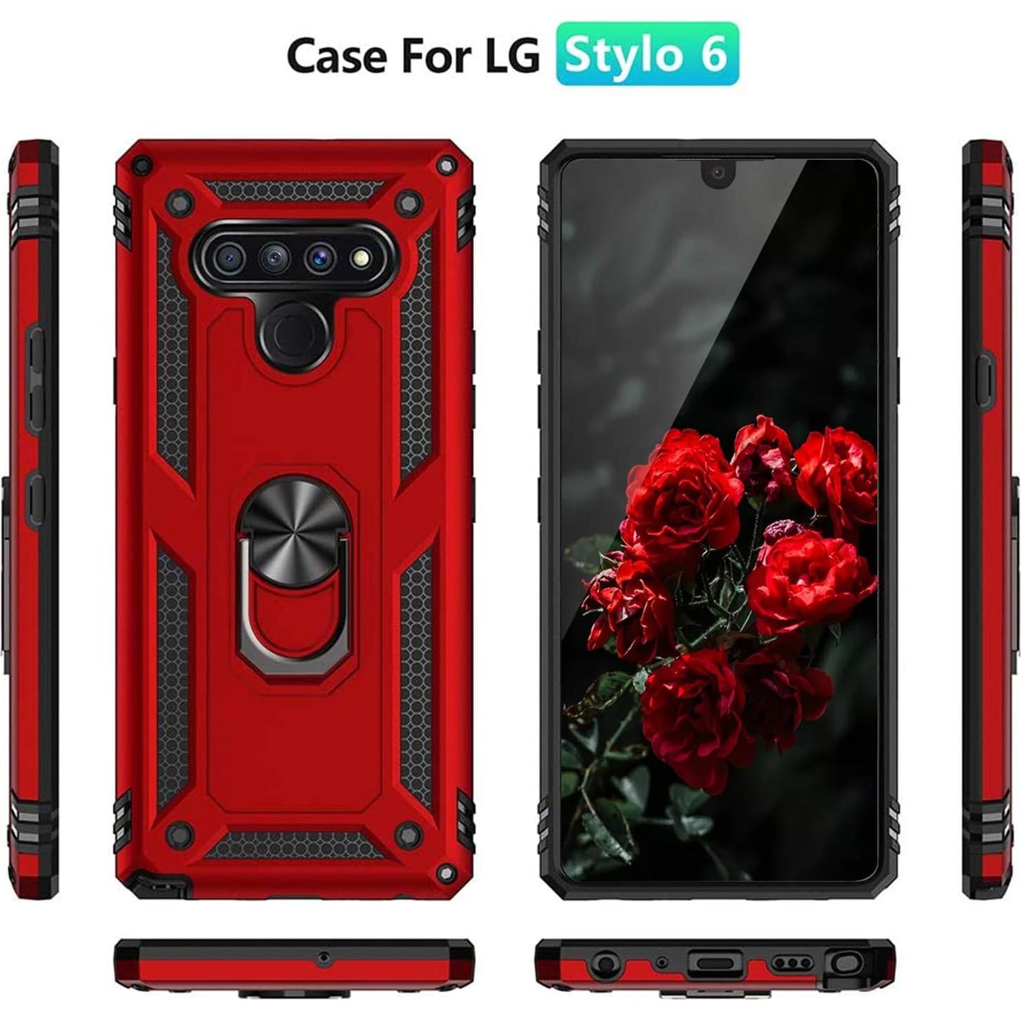 Funda TJS para LG Stylo 6 con Soporte Magnético y Protector