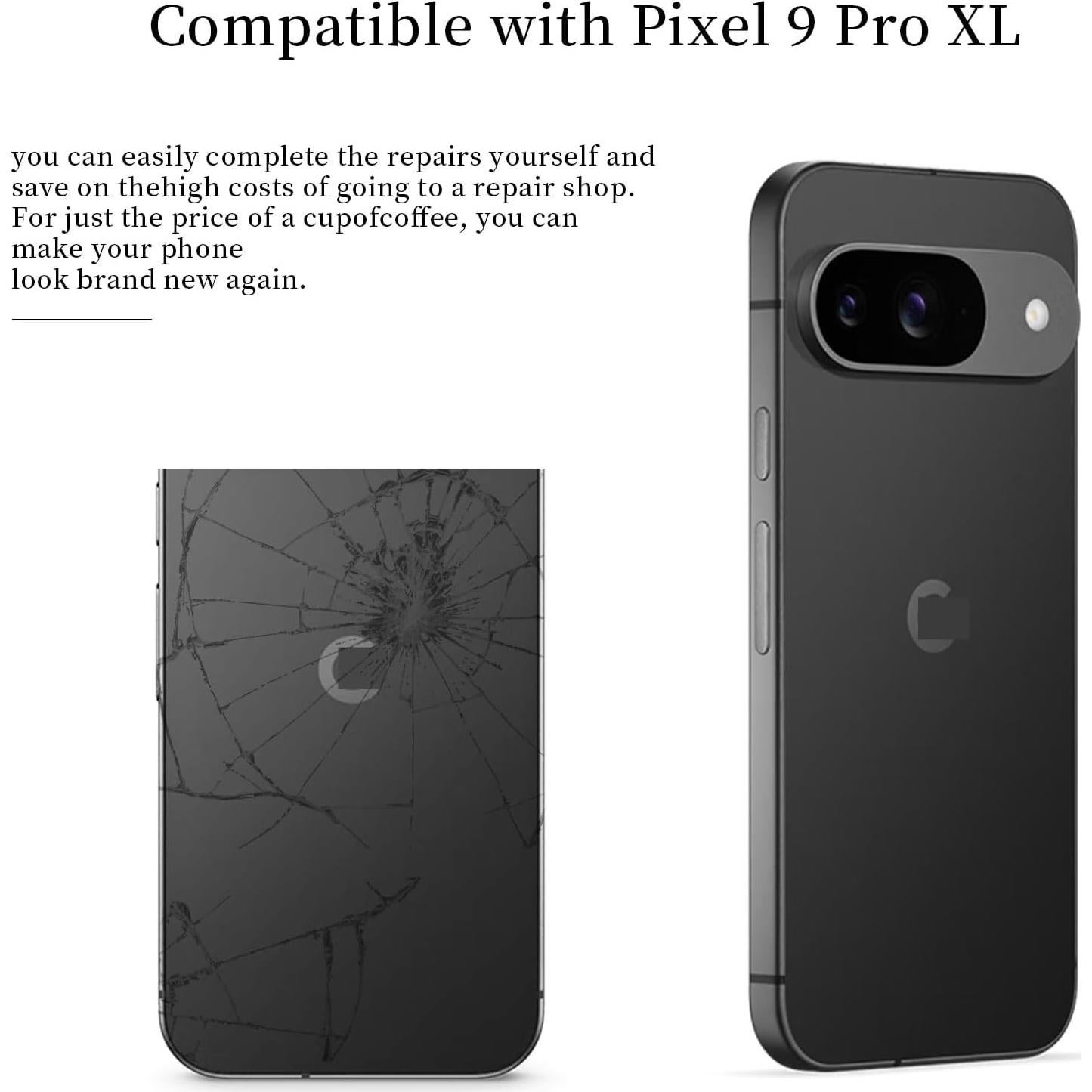 Cristal Trasero Reemplazo Google Pixel 9 Pro XL Negro