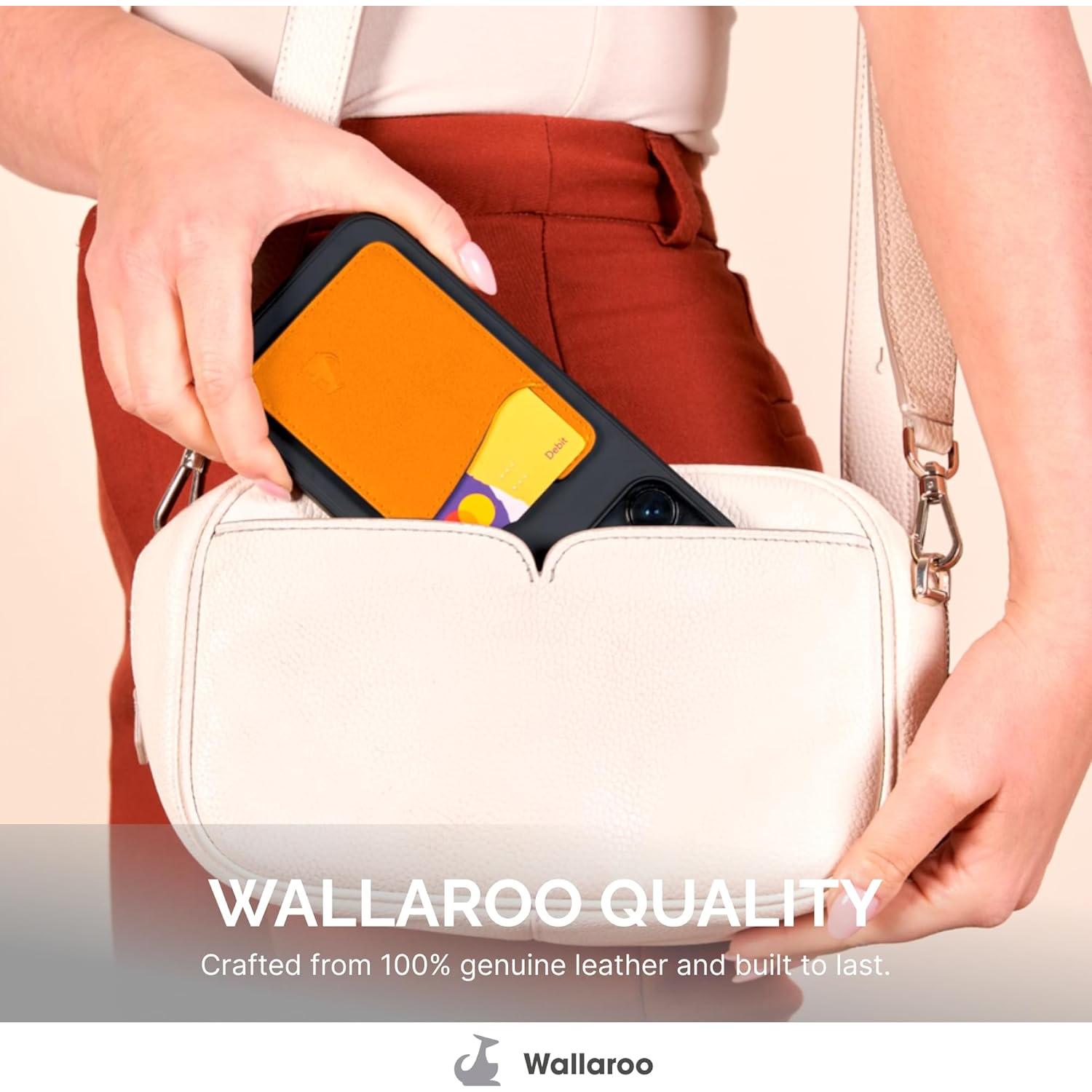 Billetera Adhesiva de Cuero Wallaroo para Teléfonos - Soporte de 3 Tarjetas