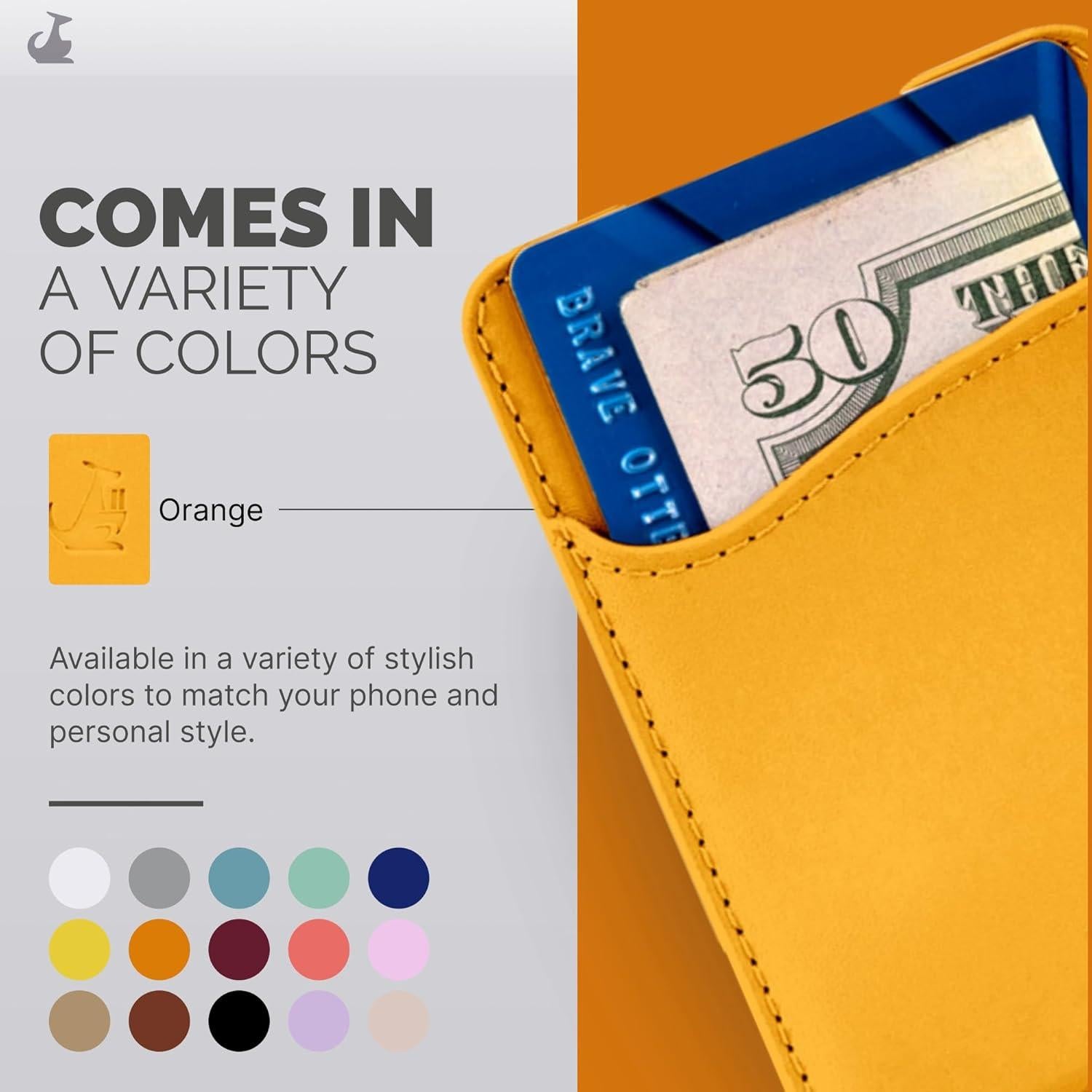 Billetera Adhesiva de Cuero Wallaroo para Teléfonos - Soporte de 3 Tarjetas