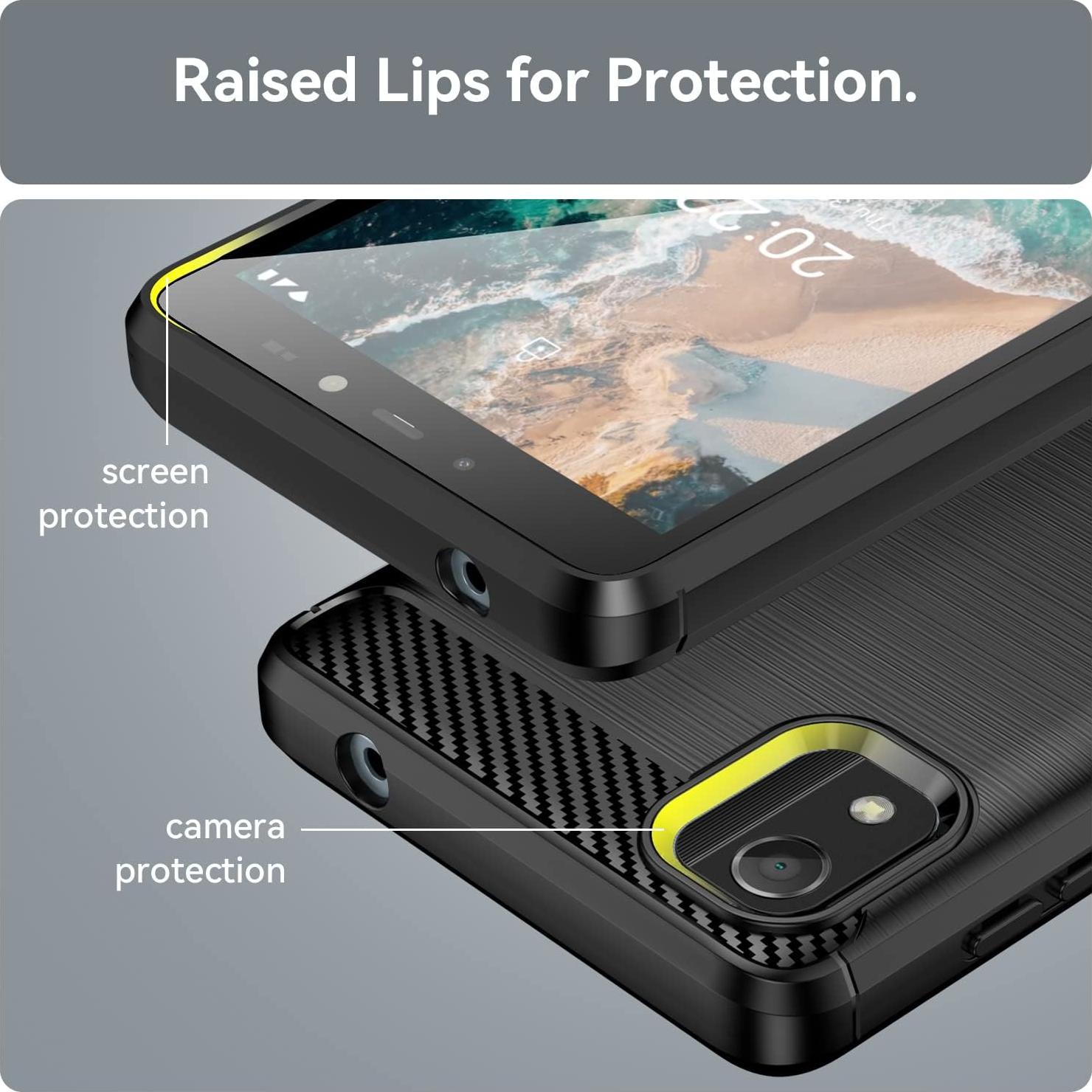 Funda de Carbono TPU para Nokia C2 2da Edición Negra