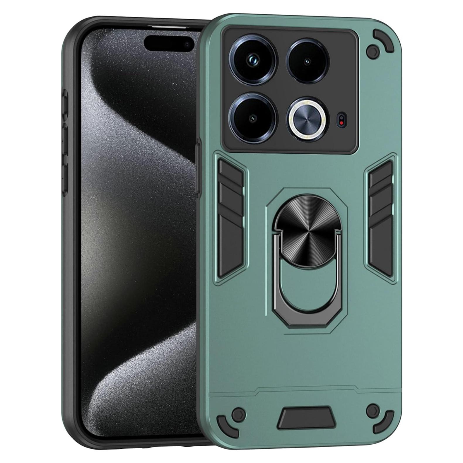 Funda Infinix Note 40 5G Lucyliy Verde, Soporte Integrado y Anti-Golpes