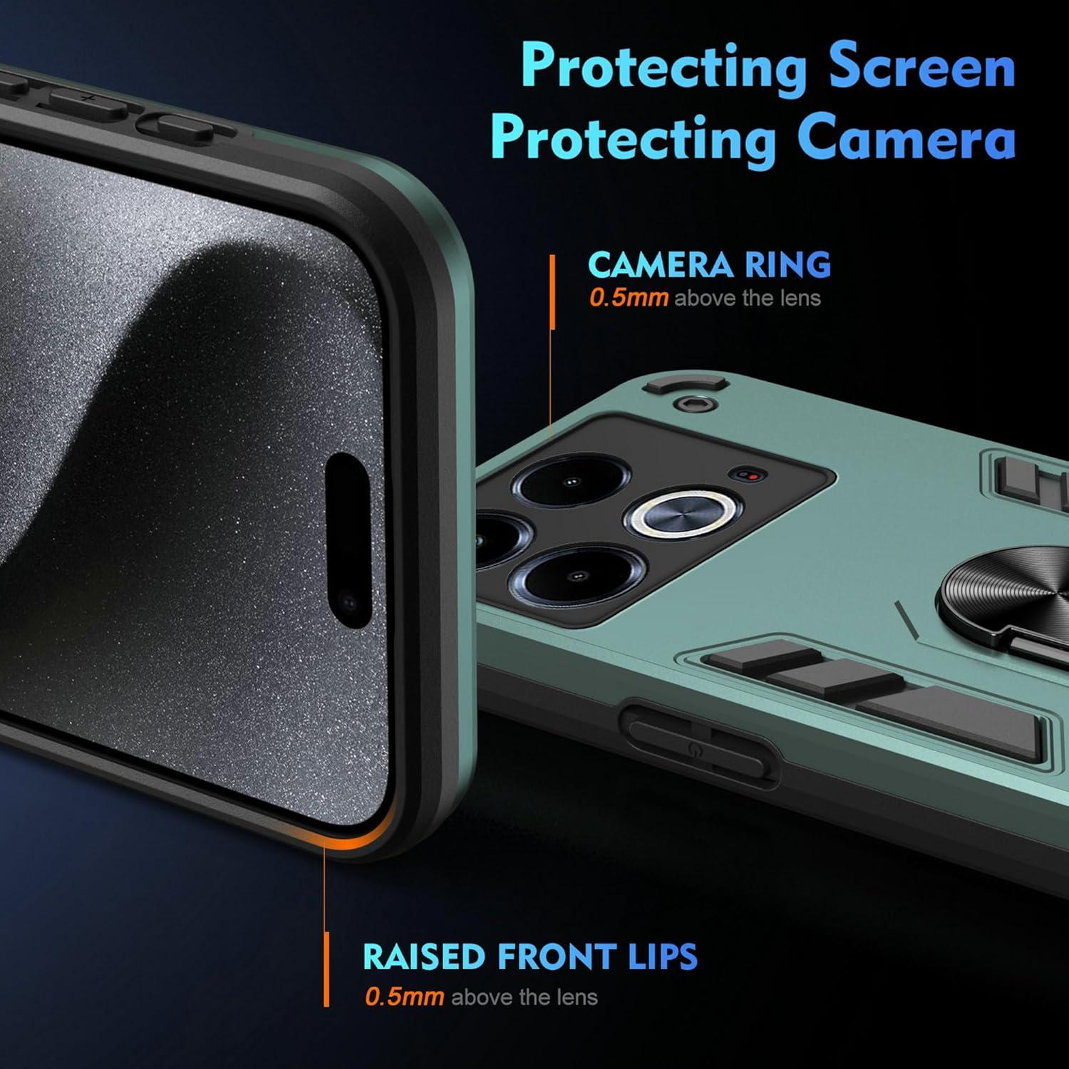 Funda Infinix Note 40 5G Lucyliy Verde, Soporte Integrado y Anti-Golpes