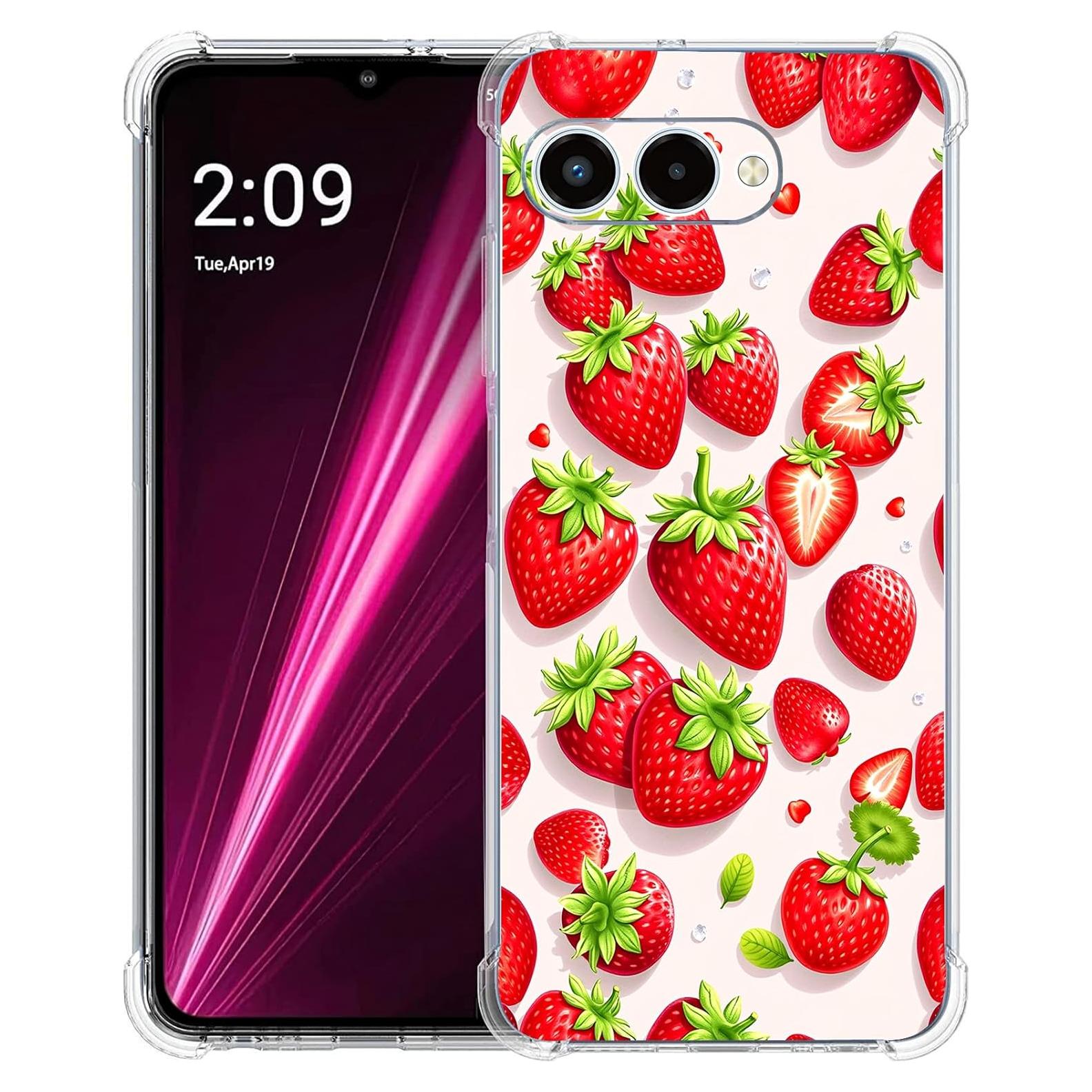 Funda T-Mobile Revvl 8 Beaucov Fresa Roja TPU Antigolpes