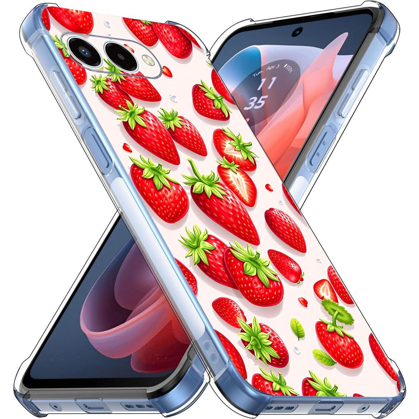 Funda T-Mobile Revvl 8 Beaucov Fresa Roja TPU Antigolpes