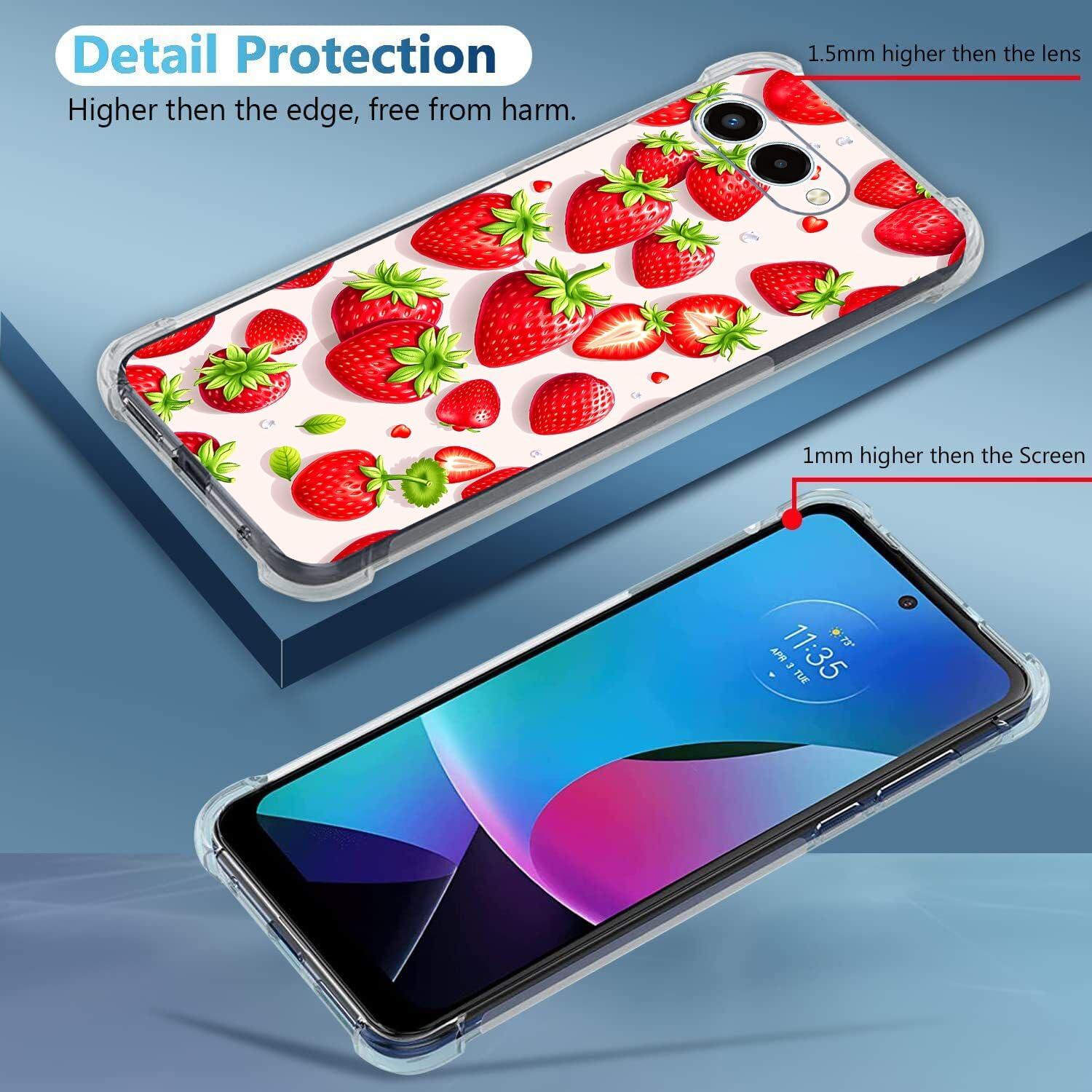 Funda T-Mobile Revvl 8 Beaucov Fresa Roja TPU Antigolpes