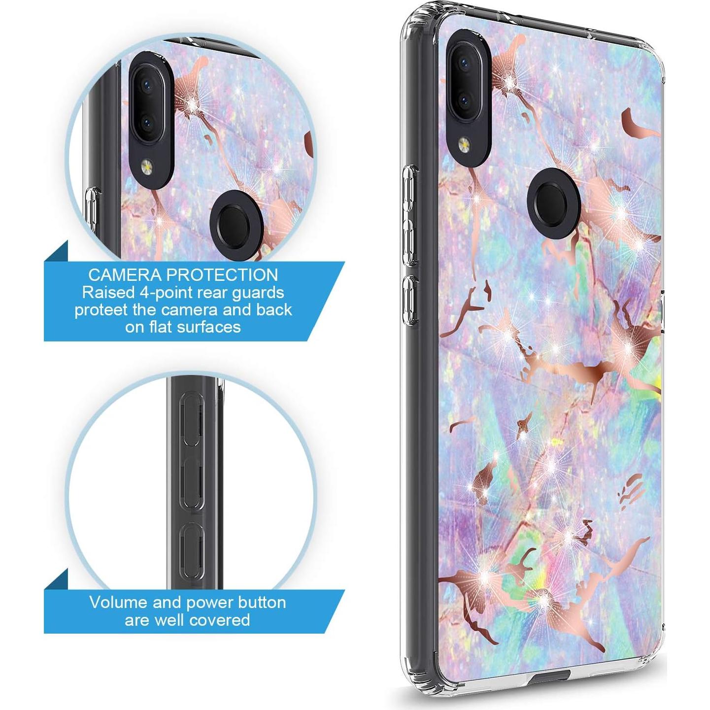 Funda Alcatel 3V 2019/5032W TPU Bumper Rosa Dorado Mármol