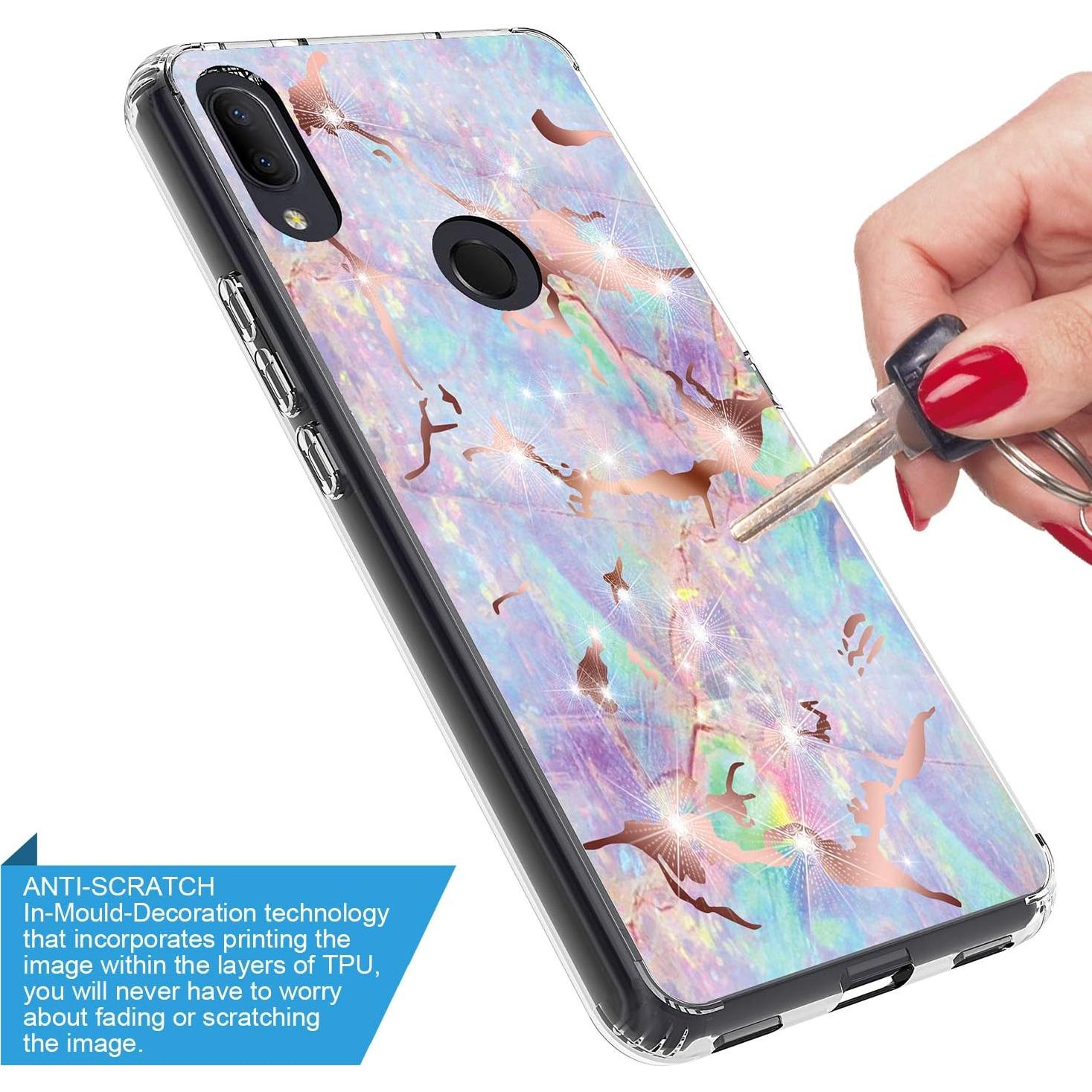 Funda Alcatel 3V 2019/5032W TPU Bumper Rosa Dorado Mármol