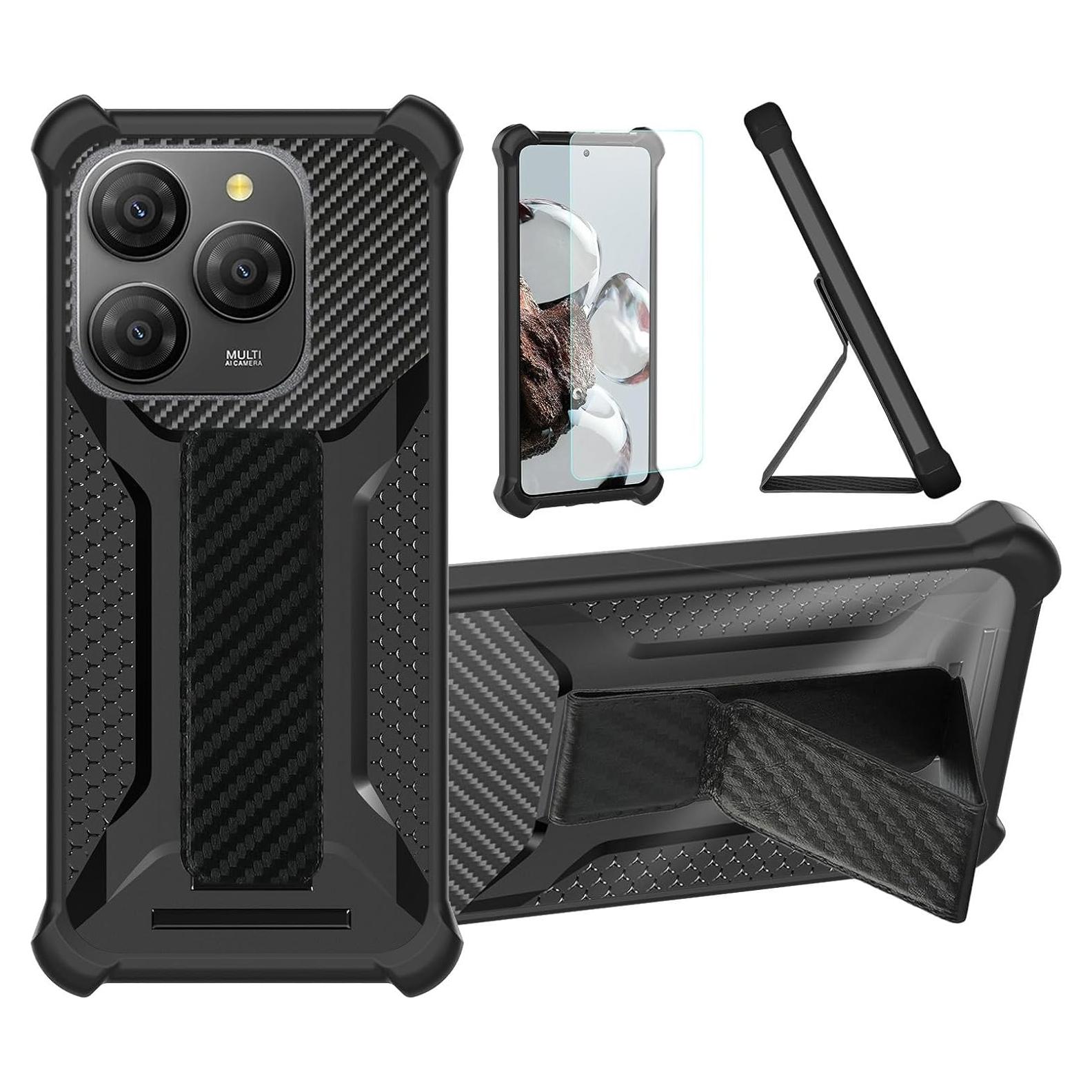 Funda Híbrida Negra para Blackview Shark 9 5G con Protector