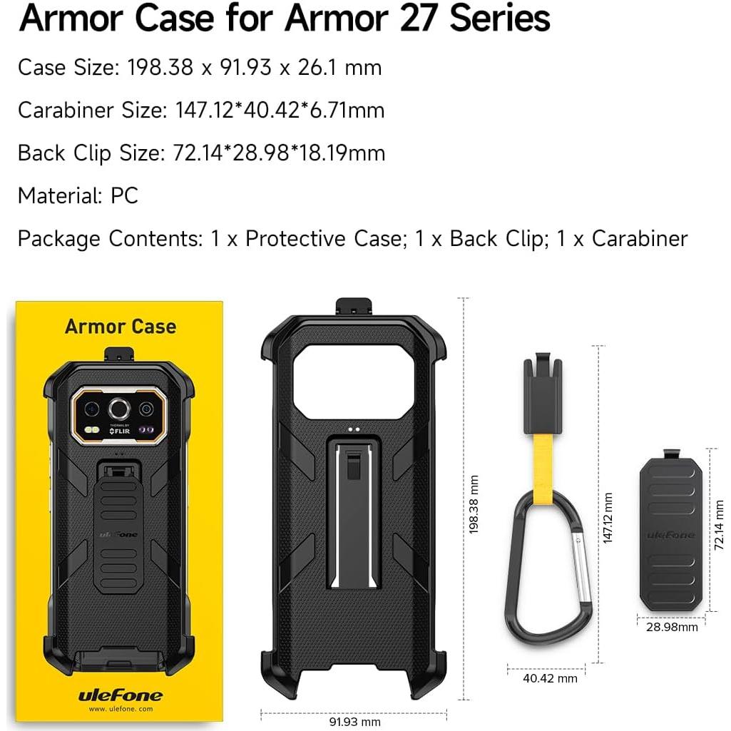 Funda Rugged Ulefone Armor 27/27T Pro Negra con Clip