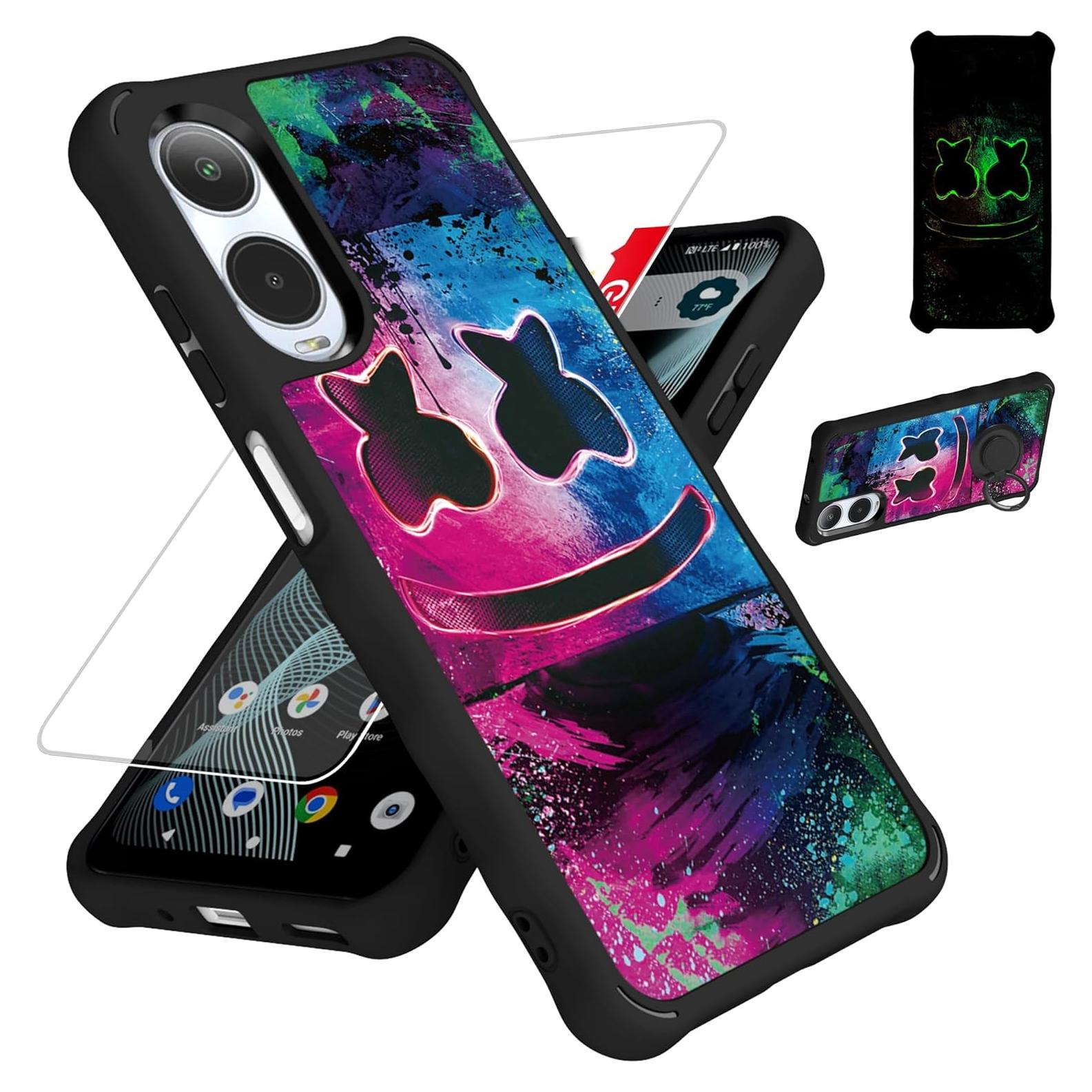 Funda híbrida para Cricket Icon 6 ATT Verge YGH-BQ con soporte