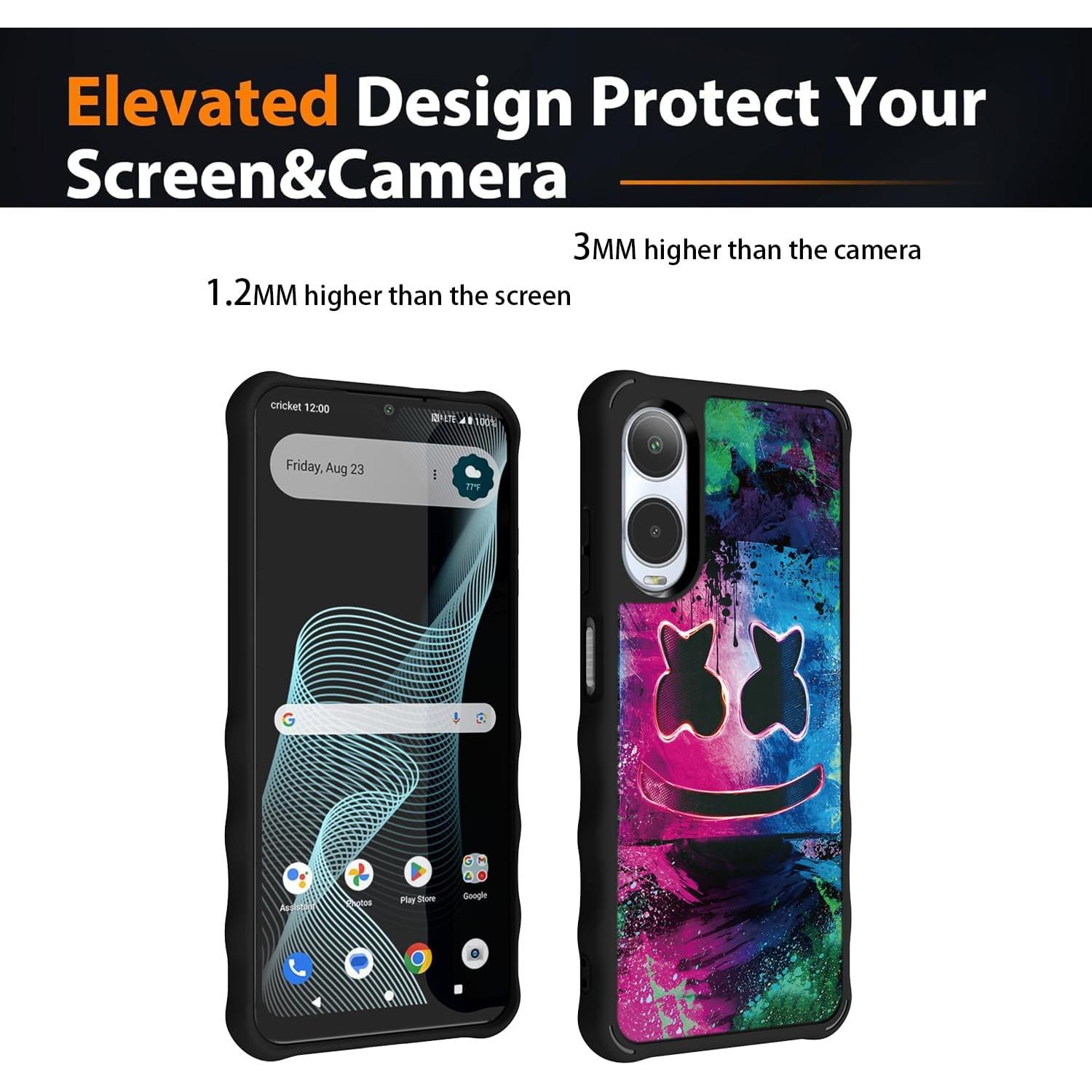 Funda híbrida para Cricket Icon 6 ATT Verge YGH-BQ con soporte