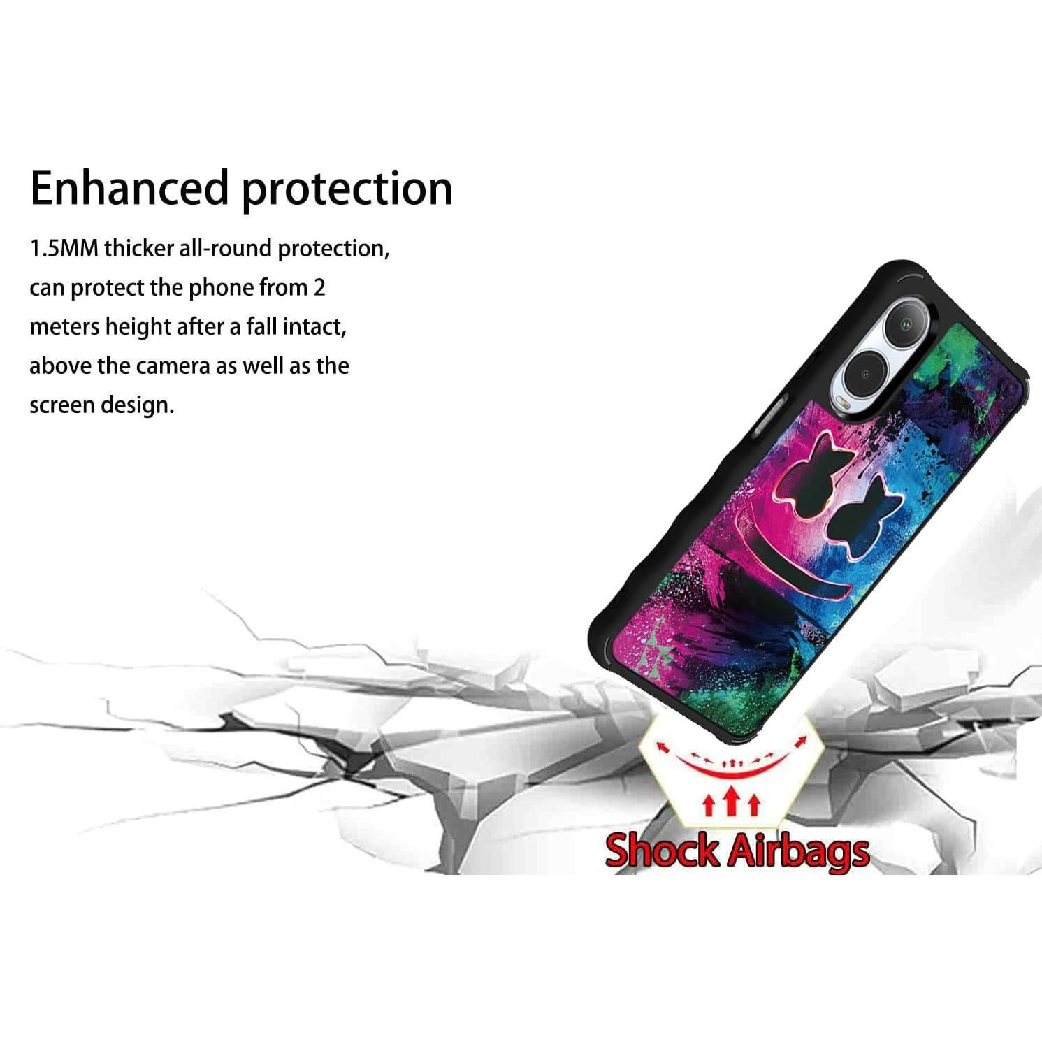 Funda híbrida para Cricket Icon 6 ATT Verge YGH-BQ con soporte