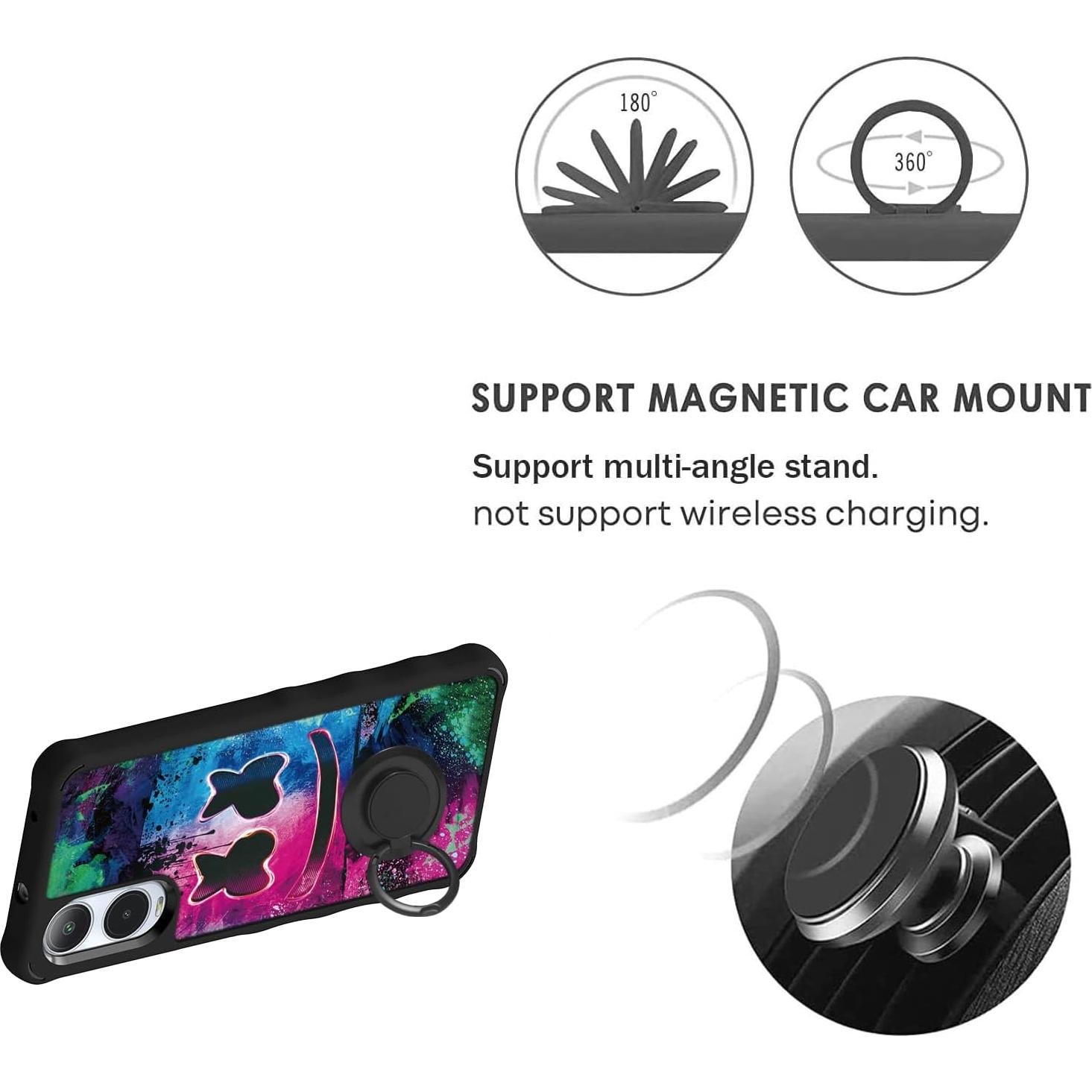 Funda híbrida para Cricket Icon 6 ATT Verge YGH-BQ con soporte