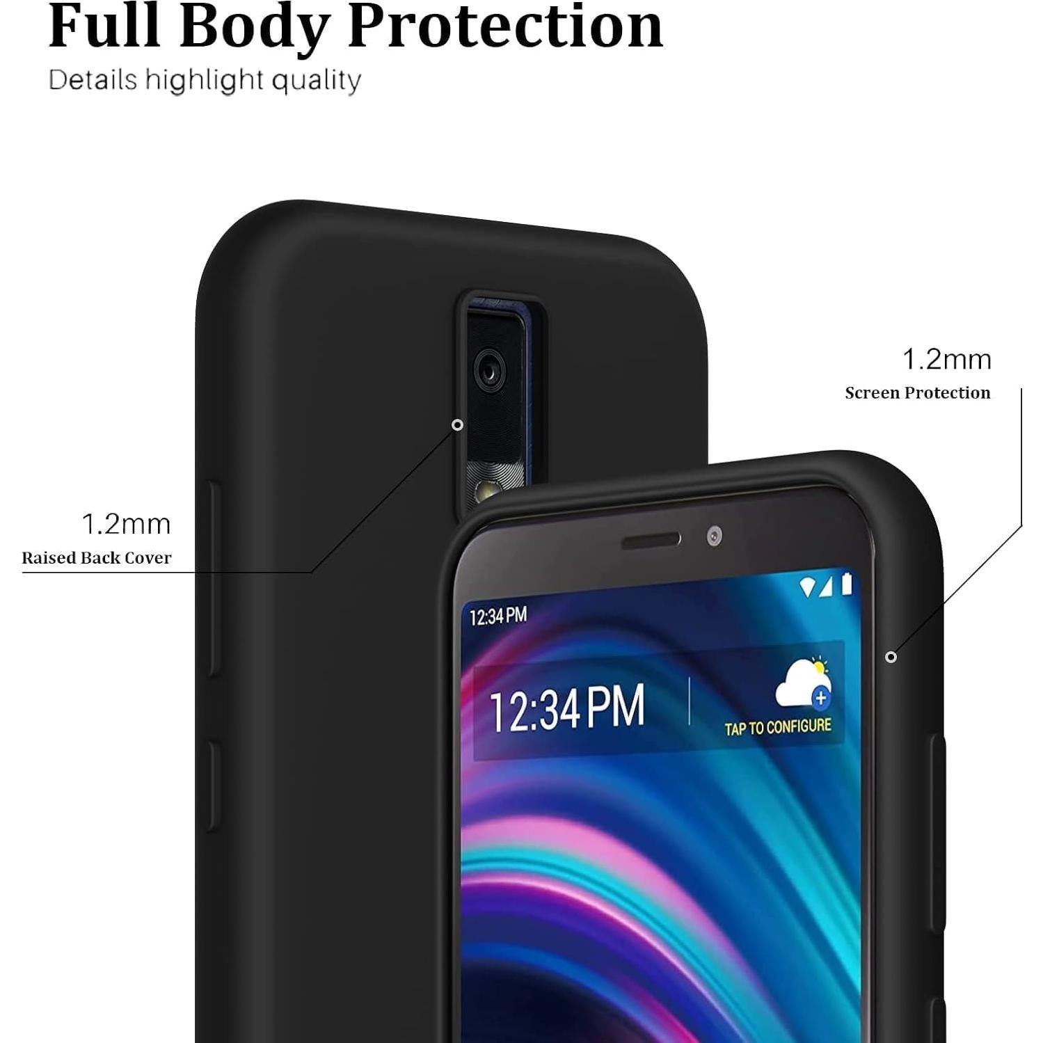 Funda de Silicona TPU para BLU View 4 B135DL 2023 - Negro