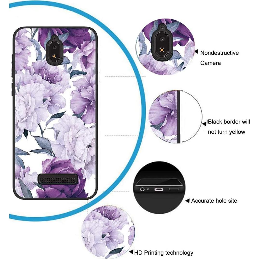 Funda trasera TPU Blu View 2 (B130DL) diseño flores azul