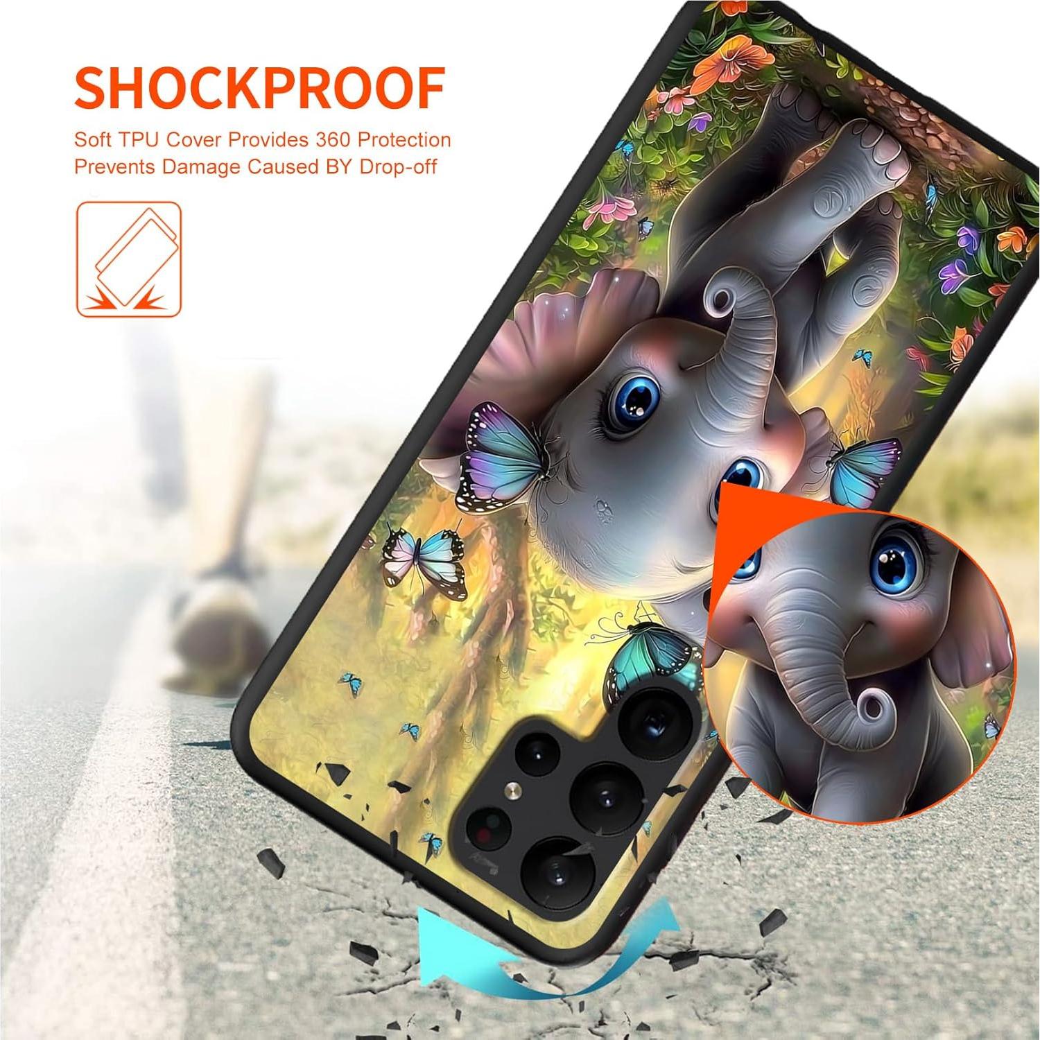 Funda delgada TPU Samsung Galaxy S25 Ultra 5G Elefante y Mariposa