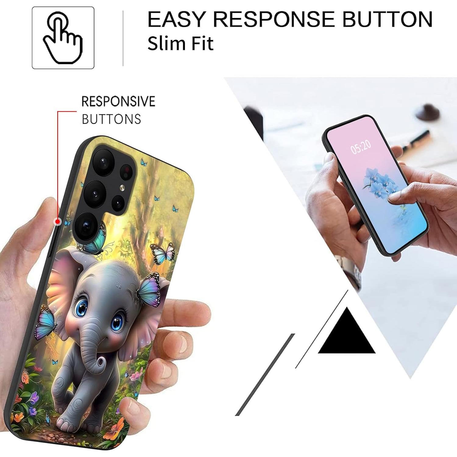 Funda delgada TPU Samsung Galaxy S25 Ultra 5G Elefante y Mariposa