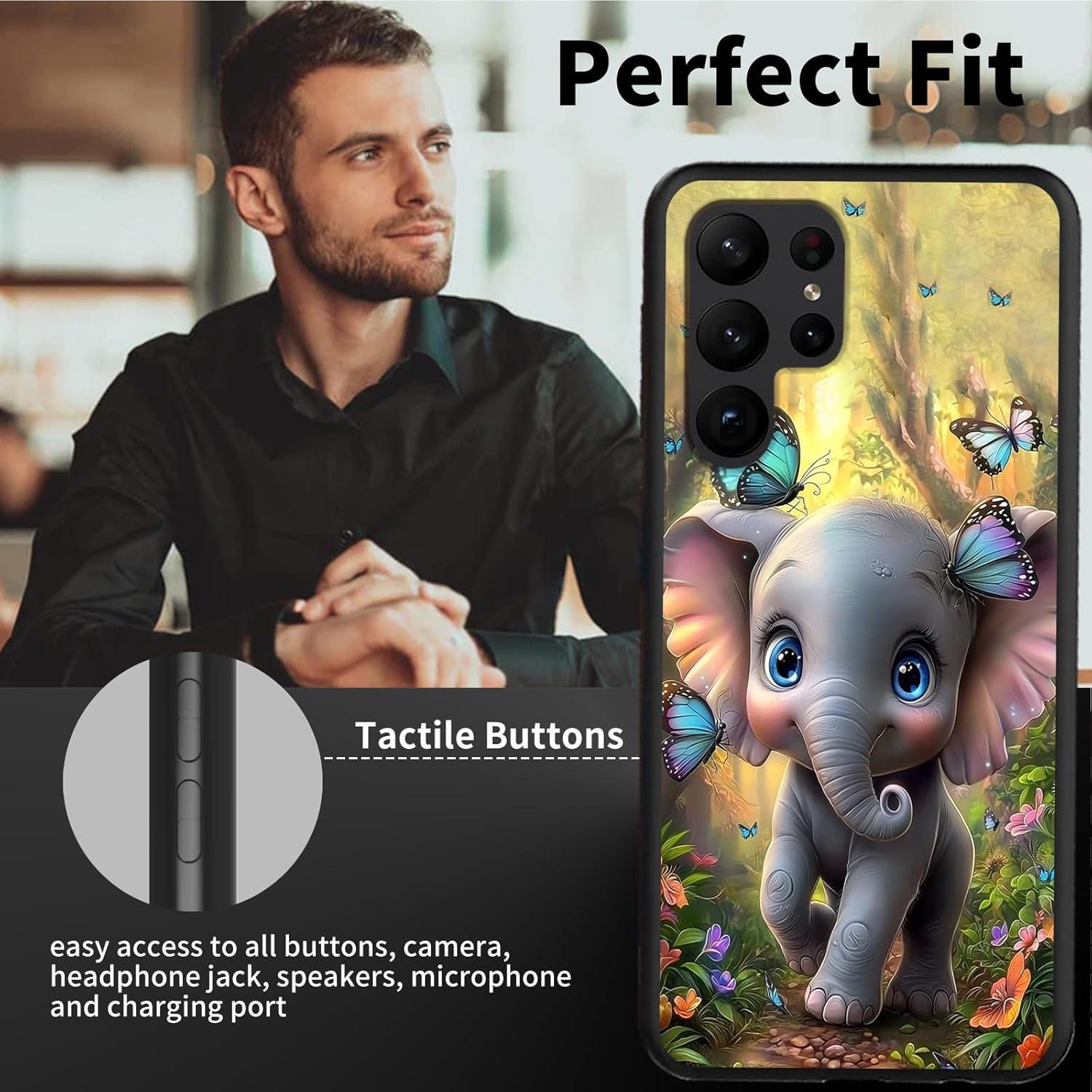 Funda delgada TPU Samsung Galaxy S25 Ultra 5G Elefante y Mariposa