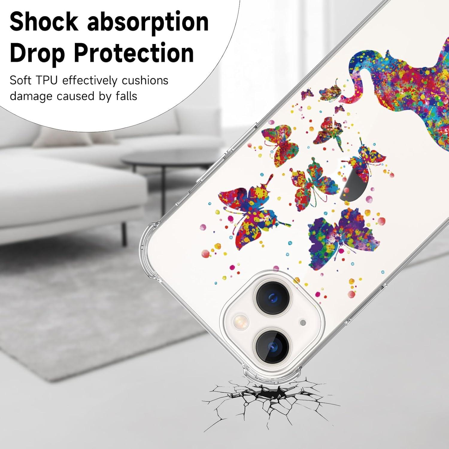 Funda para iPhone 13 BEIMEITU Elefante Mariposa Suave