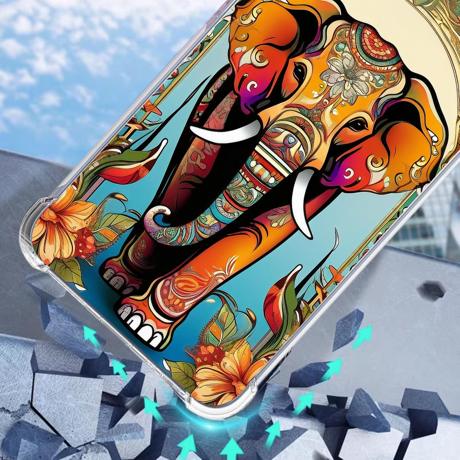 Funda TPU para iPhone 16 Beaucov, Flores Naranja, Antigolpes