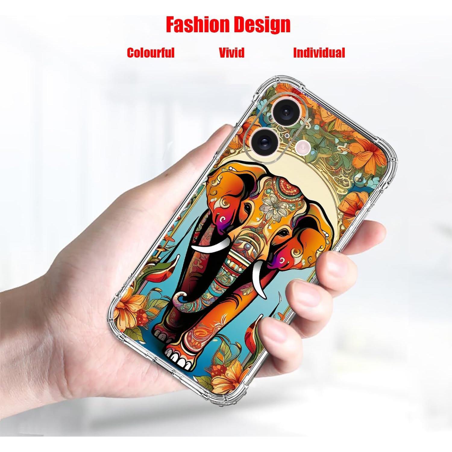 Funda TPU para iPhone 16 Beaucov, Flores Naranja, Antigolpes