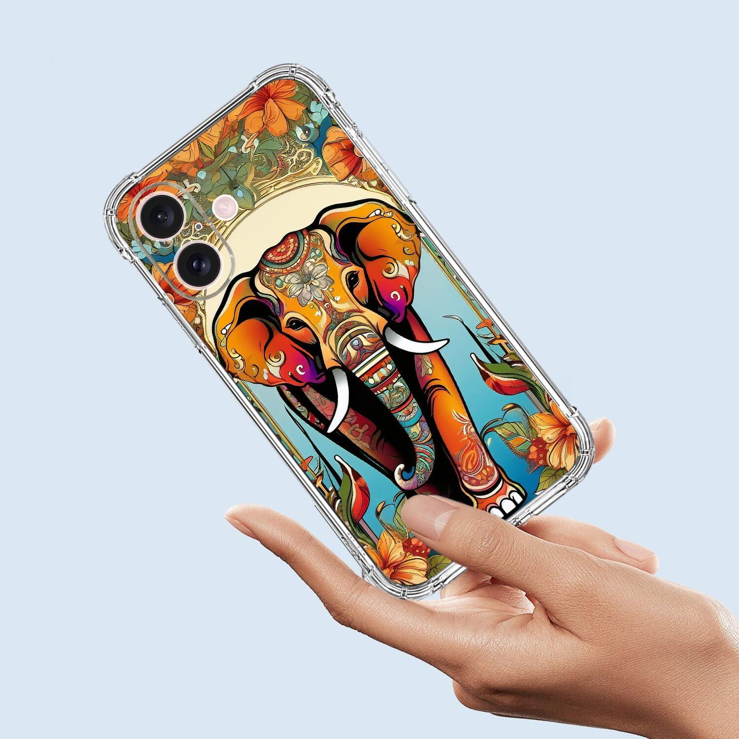 Funda TPU para iPhone 16 Beaucov, Flores Naranja, Antigolpes