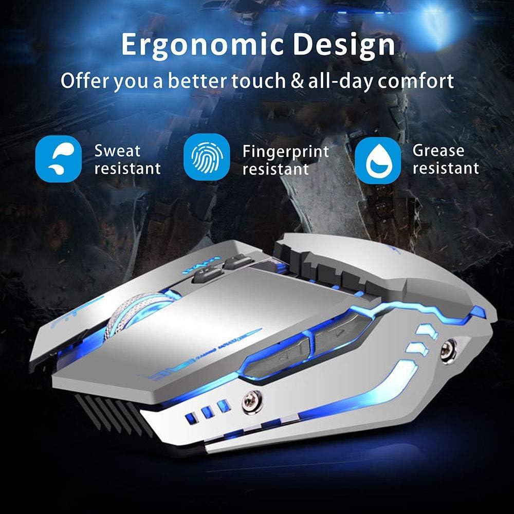 TENMOS T12 Ratón Gaming Inalámbrico Recargable 2400 DPI