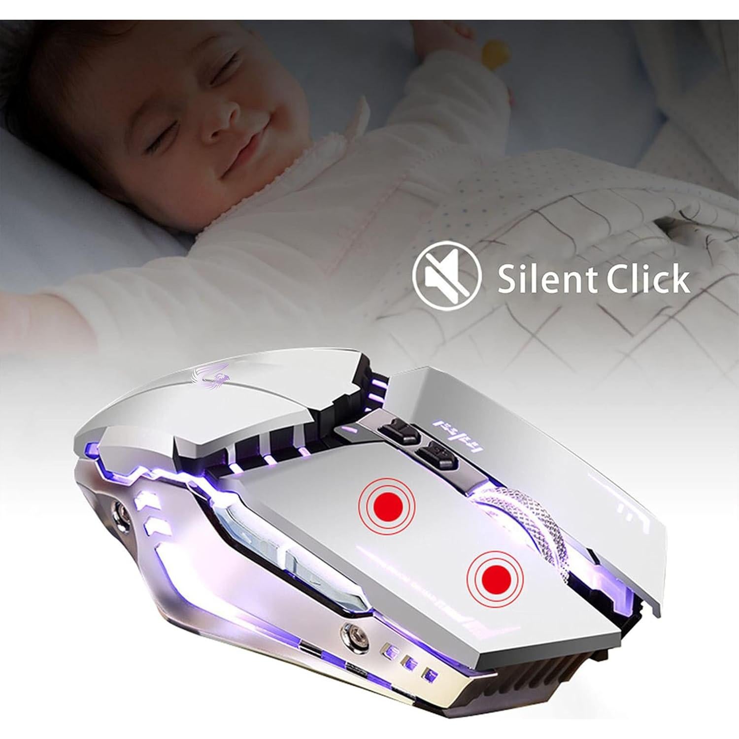 TENMOS T12 Ratón Gaming Inalámbrico Recargable 2400 DPI