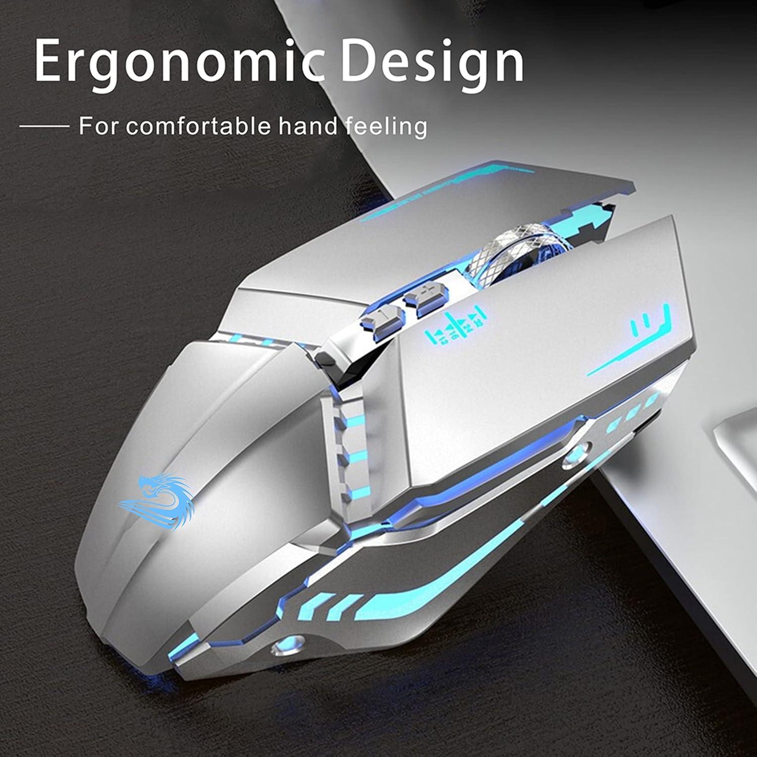 TENMOS T12 Ratón Gaming Inalámbrico Recargable 2400 DPI