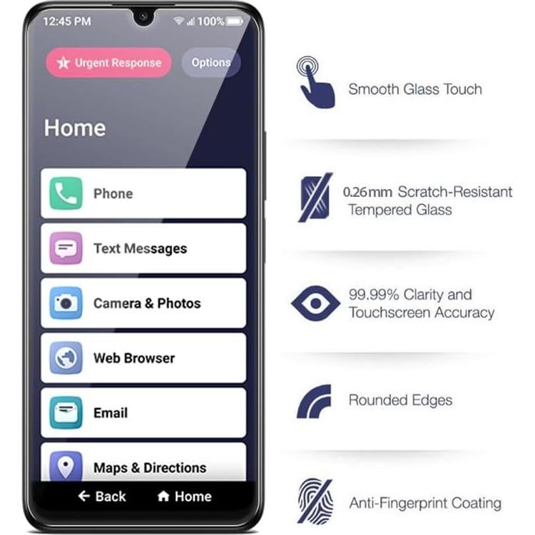 Protector de Pantalla Vidrio Templado Nakedcellphone para Jitterbug Smart4/TCL 40XL - Doble 9H