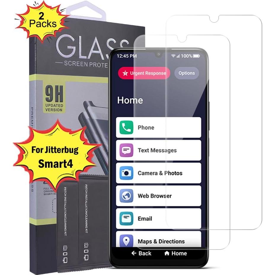 Protector de Pantalla Vidrio Templado Nakedcellphone para Jitterbug Smart4/TCL 40XL - Doble 9H