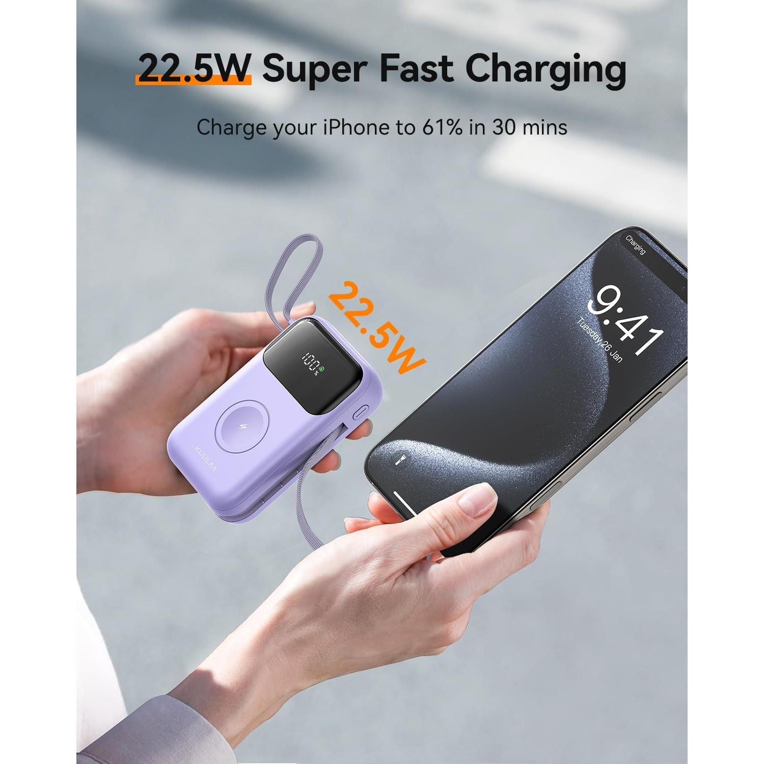 Cargador Portátil Kuulaa 10000mAh Carga Rápida 22.5W