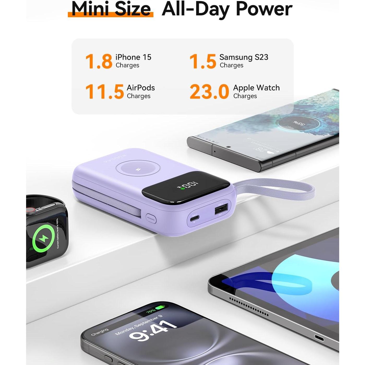 Cargador Portátil Kuulaa 10000mAh Carga Rápida 22.5W